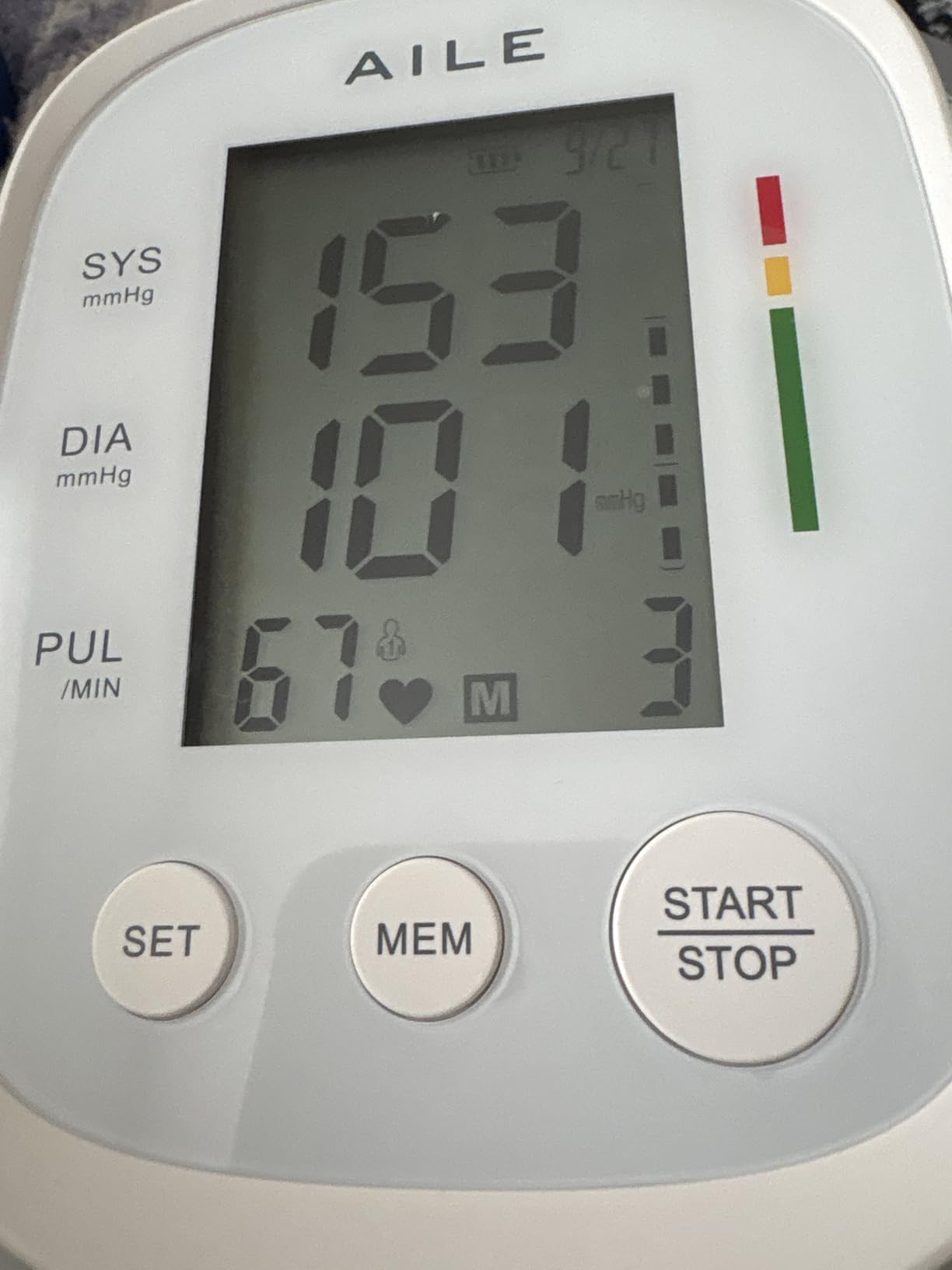 AILE FDA Cleared Blood Pressure Monitor - Home Monitoring 2x99 Memory Track customer photo 1