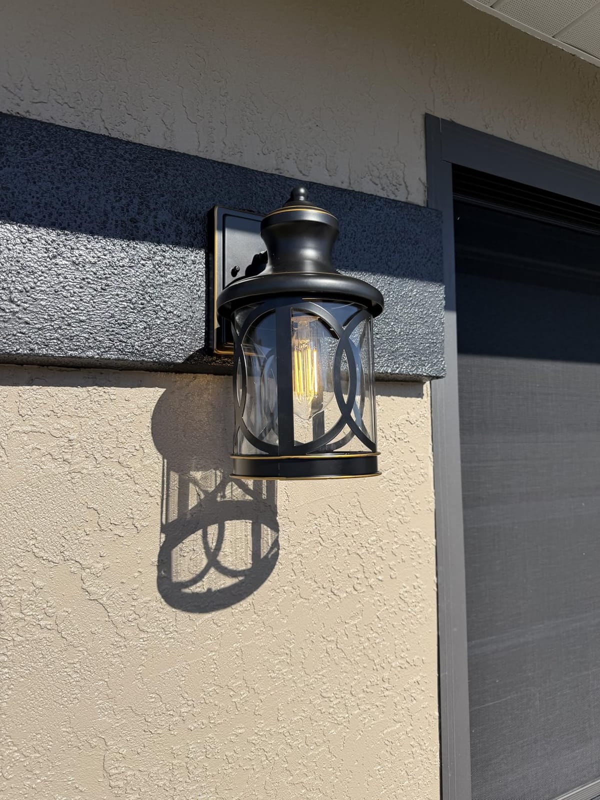 2-Pack Outdoor Wall Lights, Porch Lights, Waterproof Outdoor Wall Sconce, Exterior Light Fixtures Matte Black with Clear Glass Shade for House Garage Patio Front Door Balcony customer photo 2