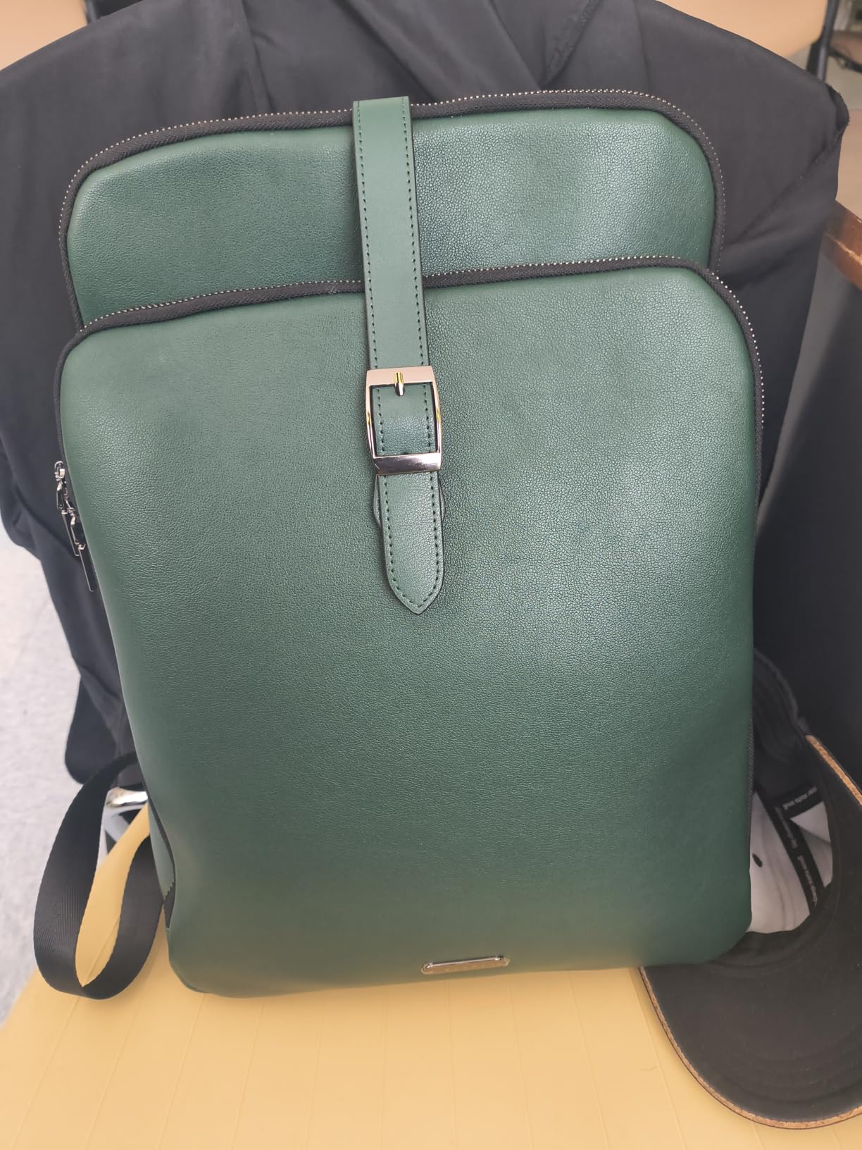 CLUCI Leather Backpack for Women, 15.6 inch Laptop Bag, Large Genuine Work Backpack Travel Back customer photo 2