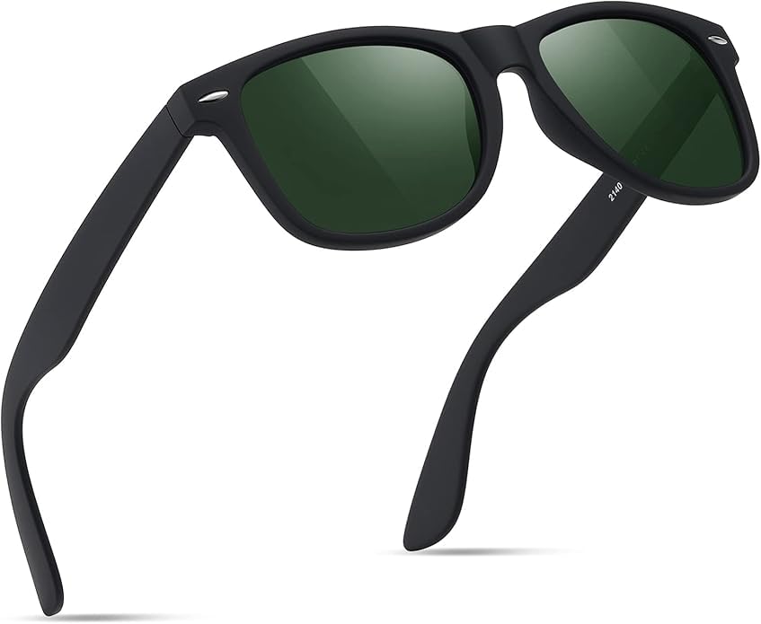 FEIDUSUN Sunglasses Men Polarized Sunglasses for Mens and Womens,Black Retro Sun Glasses Driving Fishing UV Protection customer photo 1