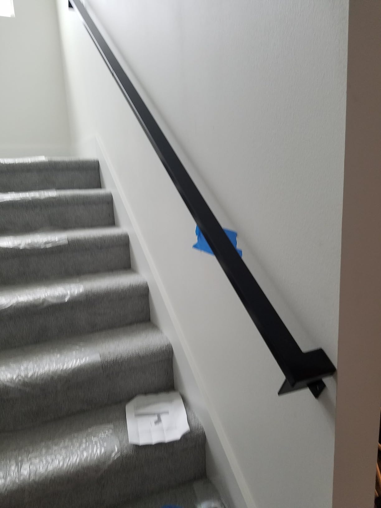 Urban Contemporary Aluminum Complete Handrail Grab Bar Set, Brackets Included, Powder Coated Finish (Black, 5 Foot Handrail) customer photo 2