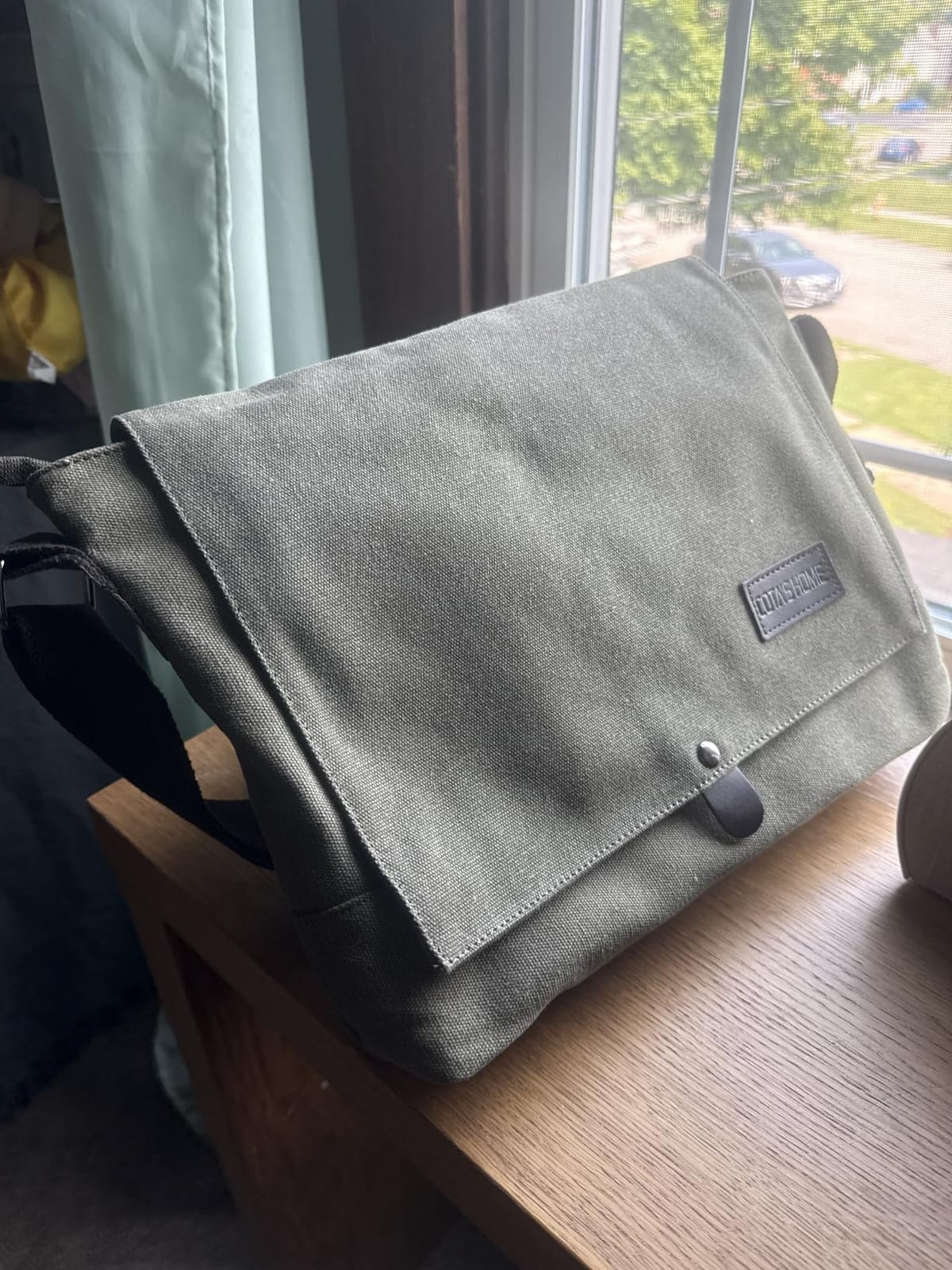 Men's Canvas Messenger Bag, Compact Satchel for Work customer photo 1