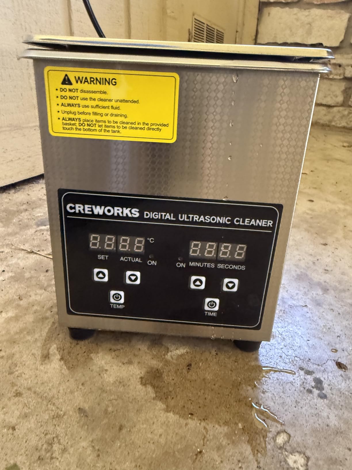 CREWORKS 22L Digital Ultrasonic Cleaning Machine with Heater and Timer, 480W Stainless Steel Ultrasonic Cleaner Machine, 5.8 gal Ultrasonic Parts Cleaner for Retainer Glasses Auto Tool Machine Part customer photo 2