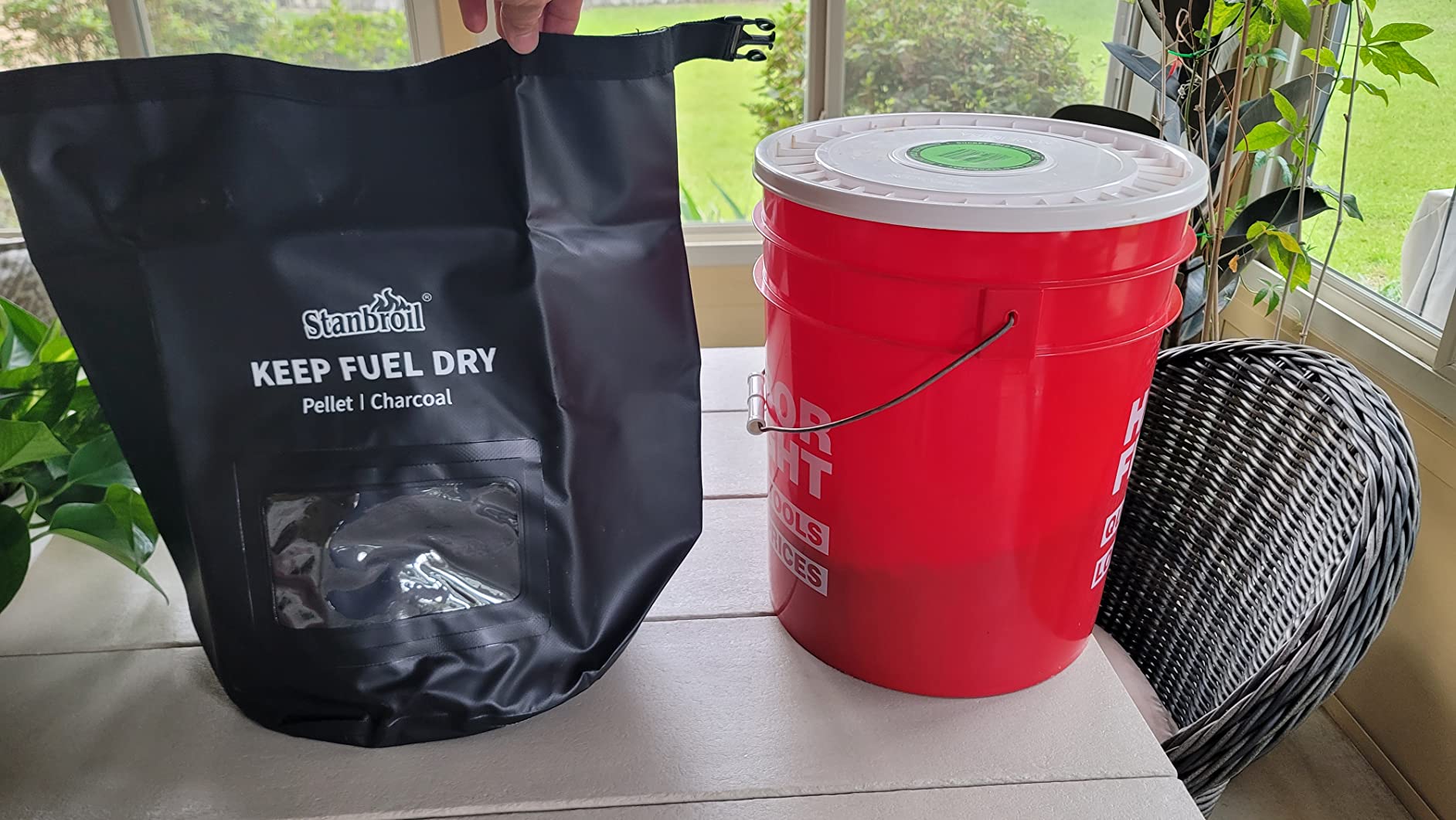 Stanbroil 20 LBs Wood Pellet Storage Bag Waterproof Outdoor Container | for pellets charcoal wood chips customer photo 2