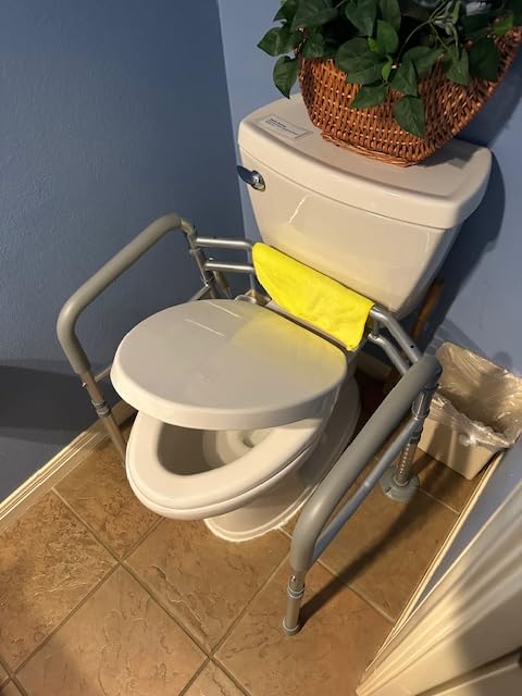 Medical king Toilet Safety Rail - Adjustable Detachable Toilet Safety Frame with Handles Heavy-Duty Toilet Safety Rails Stand Alone - Toilet Safety Rails for Elderly, Handicapped - Fits Most Toilets customer photo 1