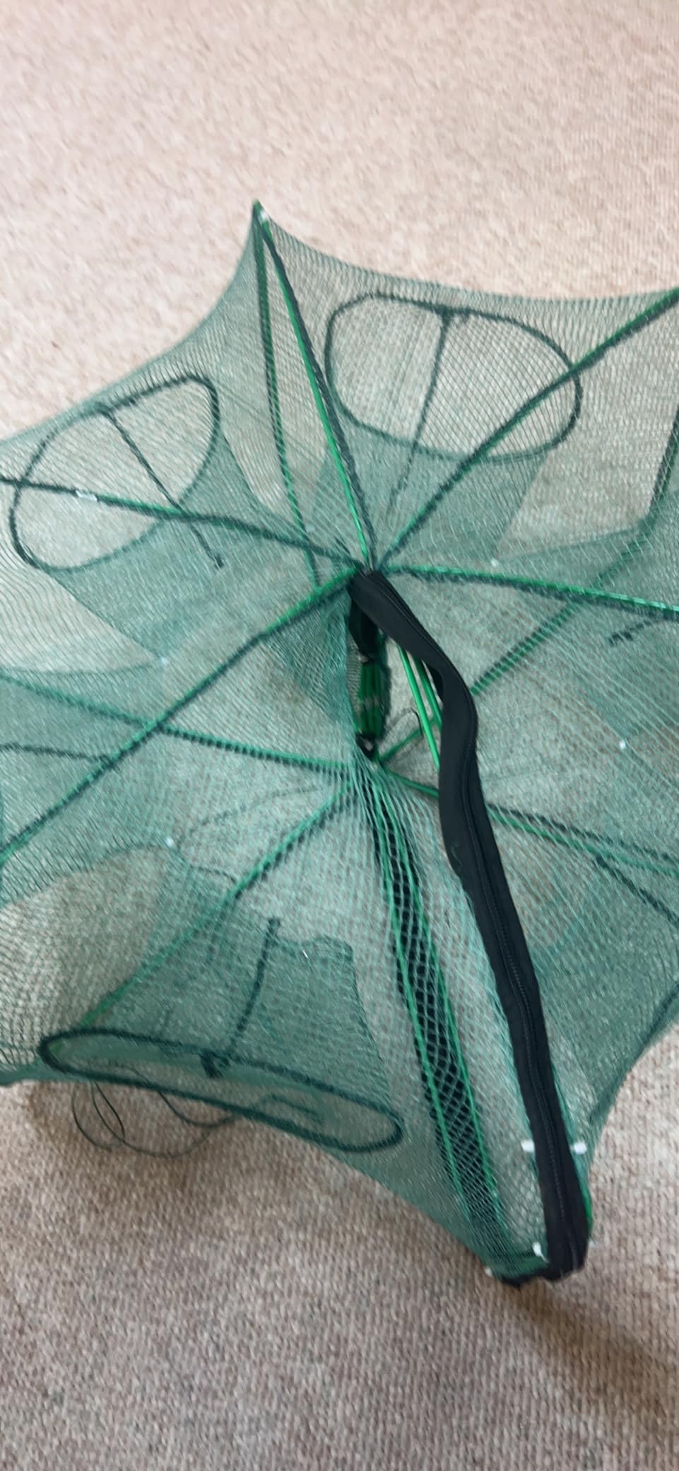 Woanger 3 Pcs Minnow Trap, Include 2 Fishing Bait Trap 1 Cylindrical Hexagon Crab Crawfish Trap, Lobster Shrimp Collapsible Cast Nets Portable Folded Fishing Accessories, 12x21.65 Inches customer photo 2