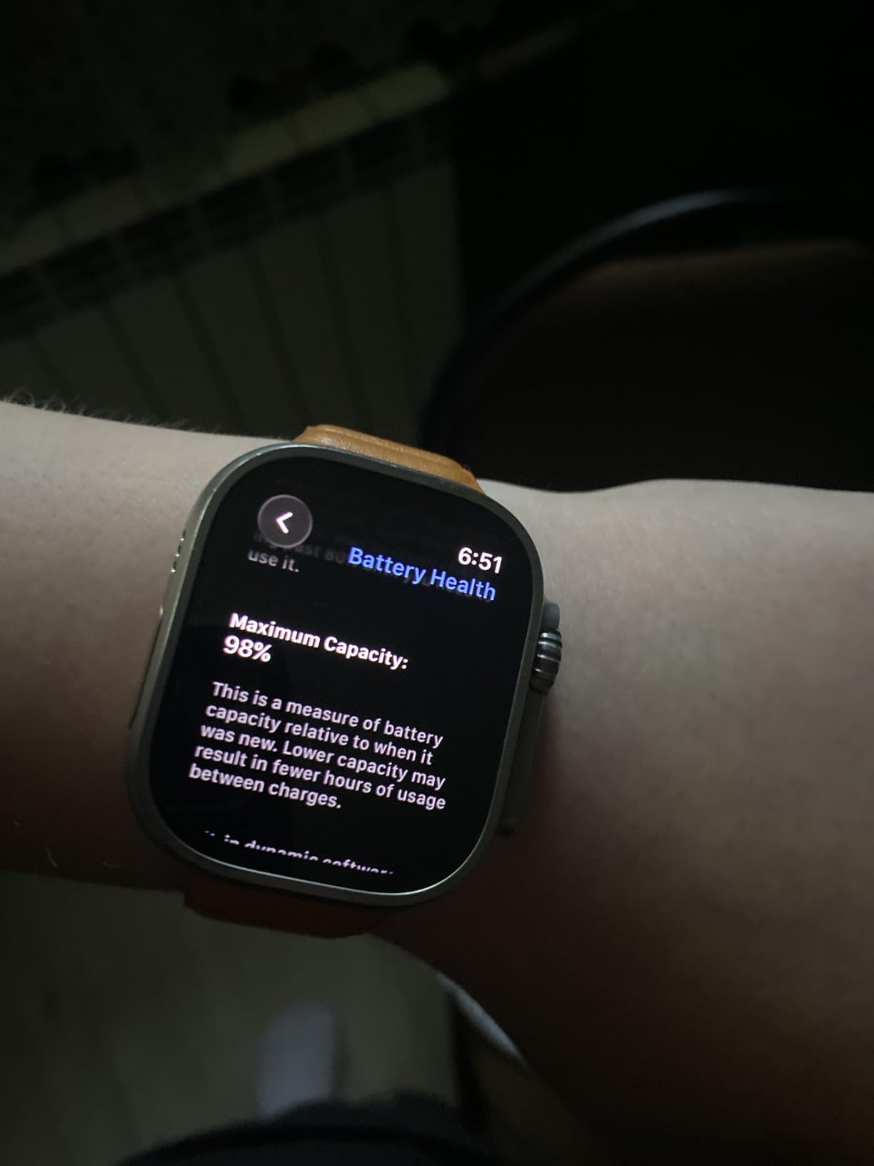 Apple Watch Ultra [GPS + Cellular 49mm] Titanium Case with Midnight Ocean Band, One Size (Renewed) customer photo 2