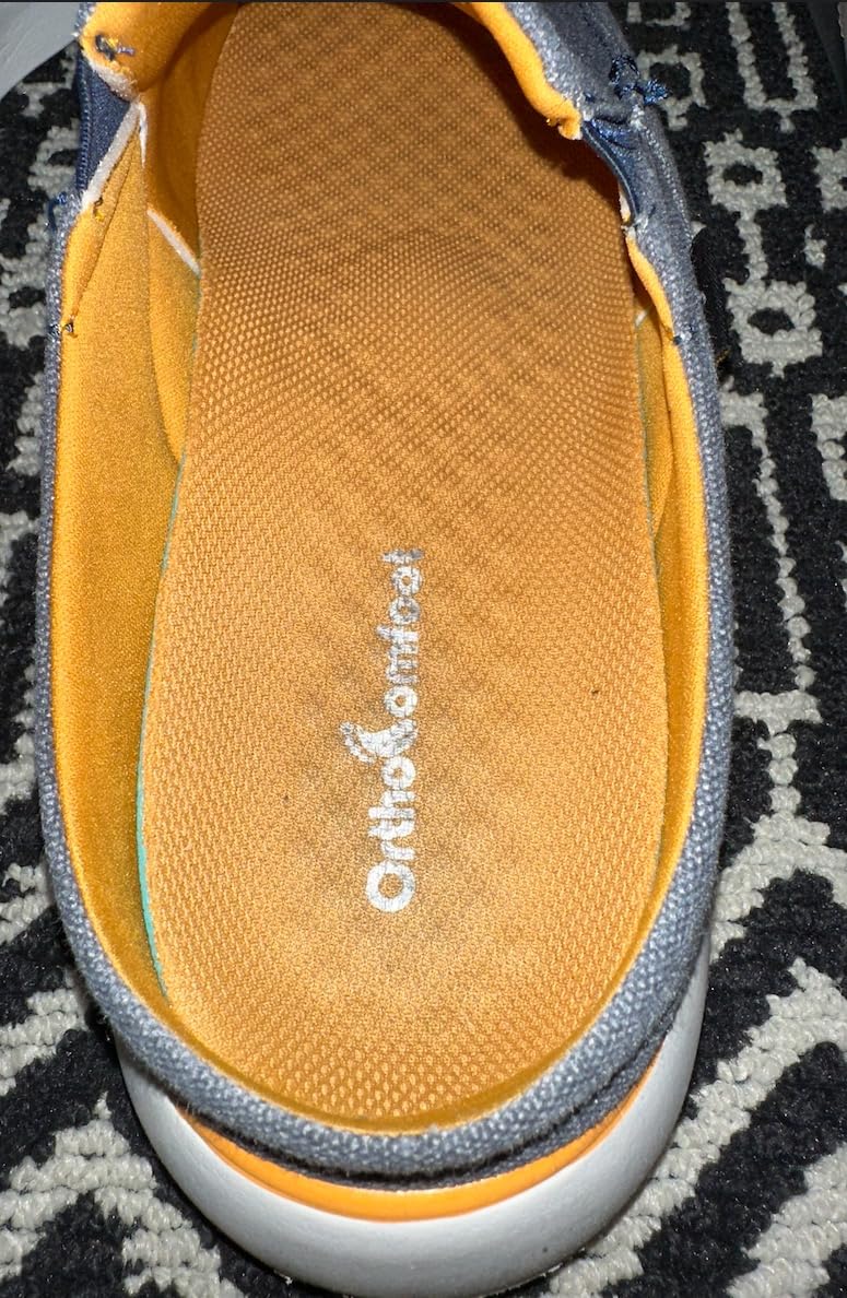 OrthoComfoot Men's Orthopedic Slip-On Loafers Walking Shoes with Arch Support: Casual Plantar Fasciitis Slippers for Flat Feet, Comfortable Orthotic Shoes for Foot and Heel Pain Relief customer photo 1