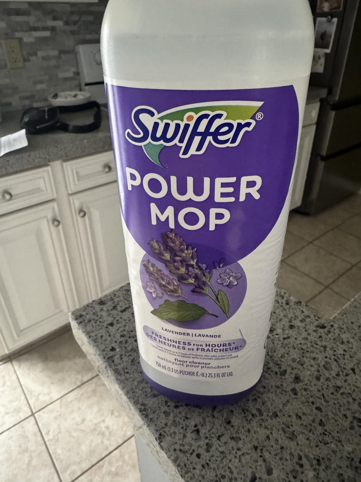 Swiffer Power Mop Refill Solution, Floor Cleaner for Mopping Tile, Vinyl, Laminate, Wood in Home, Bathroom, Kitchen, All Purpose Multi-Surface Solution for Floor Cleaning, Lavender Scent, 50.6oz customer photo 1