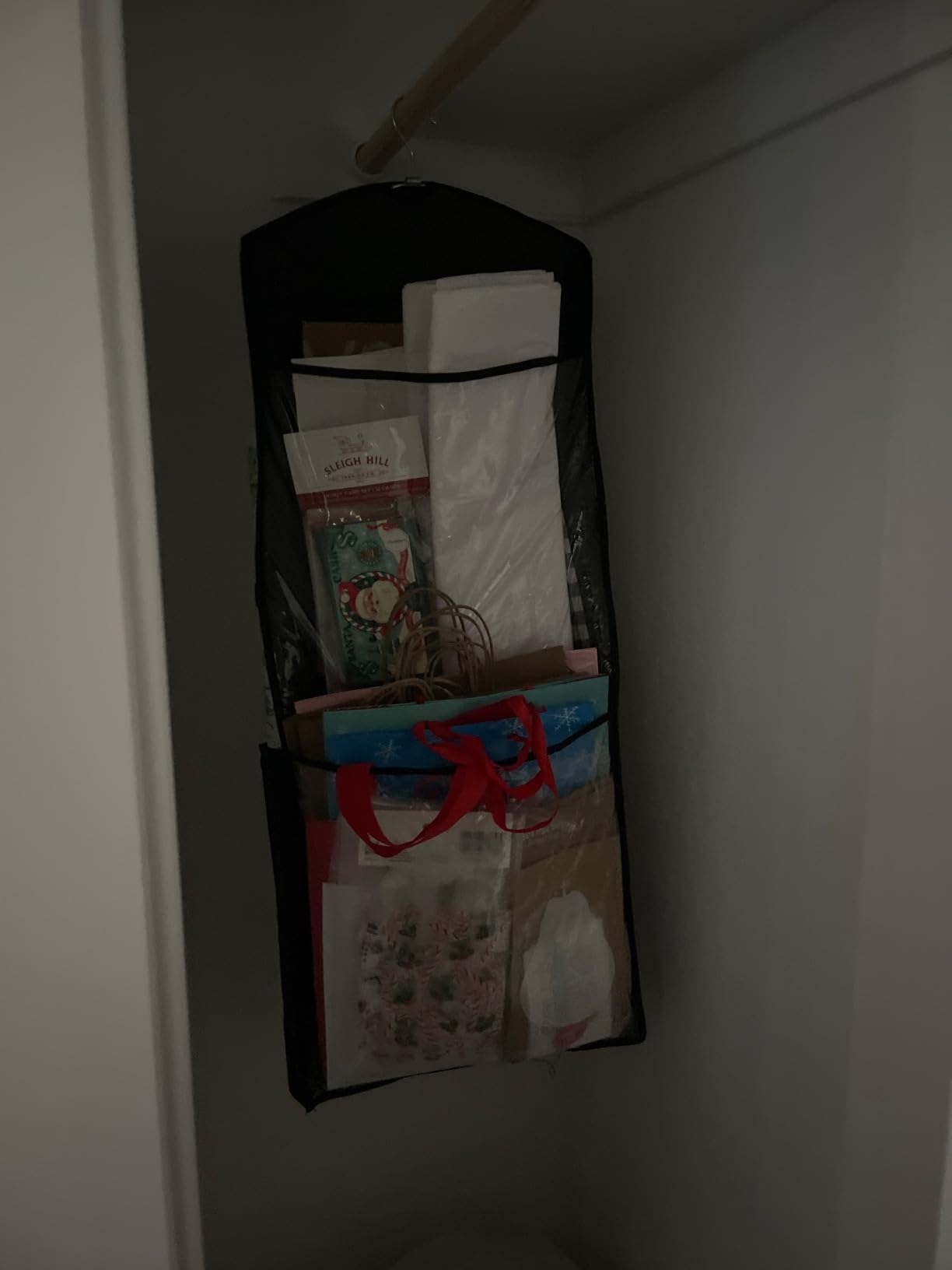 Hanging Gift Wrapping Paper Organizer Storage, Over Door Wrap Storage Bag customer photo 1