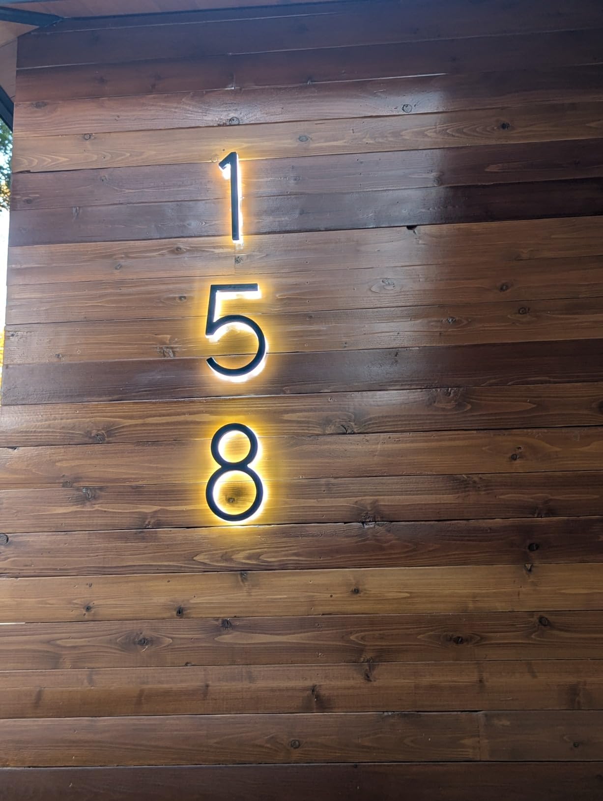 Backlit LED Home Address Numbers, 8 Inch House Numbers, Stainless Steel Hand-Polished Waterproof for House Address Signs, Lighted House Numbers for Outside Modern, Low-Voltage, Yard, Shop (8, Black) customer photo 2