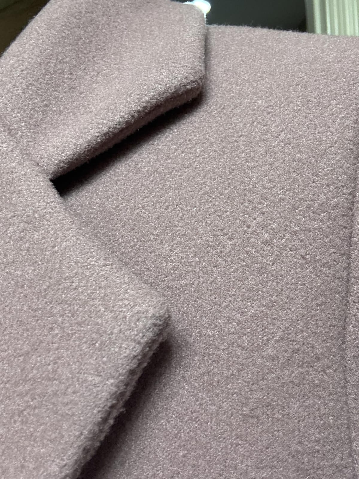 Hooever Women's Wool Coat Notch Lapel Double-Breasted Peacoat customer photo 2