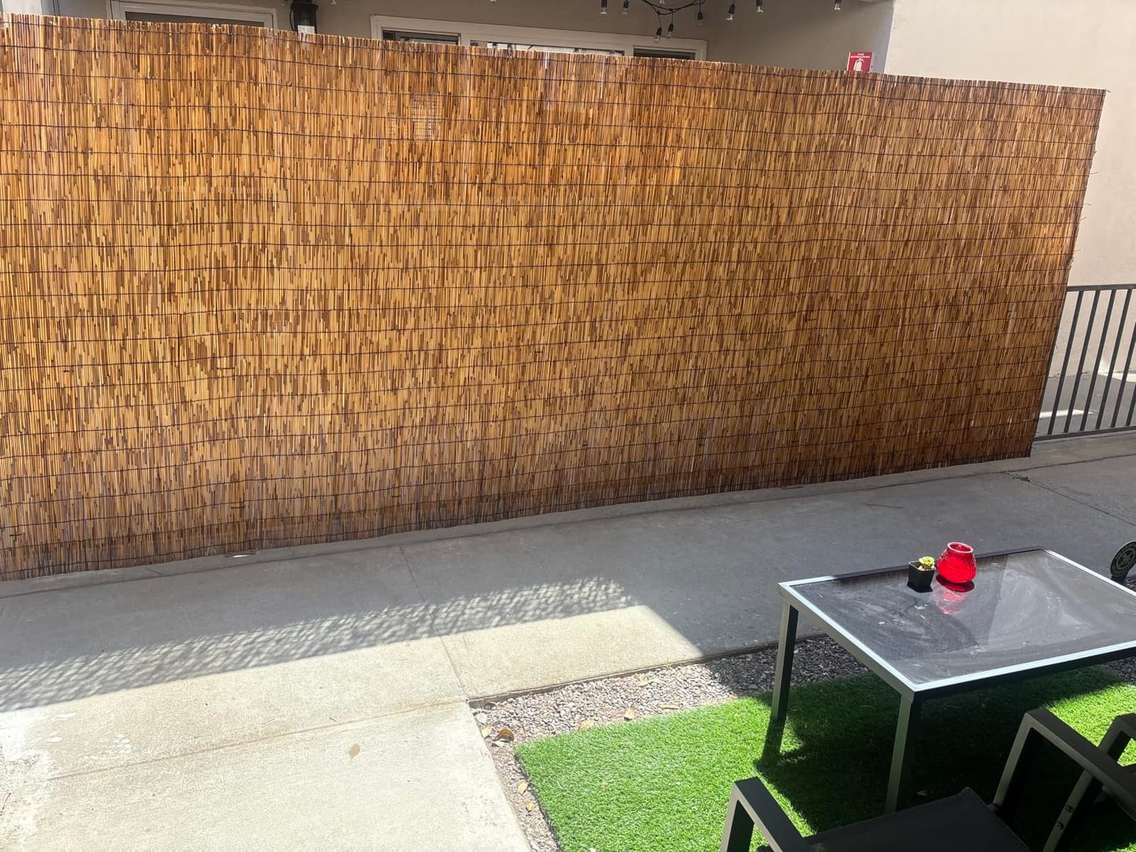 Natural Reed Fencing,4FT X 16.4FT Reed Screen Balcony Reed Fence Bamboo Screen Fencing for Outdoor Backyard Patio（Brown） customer photo 1