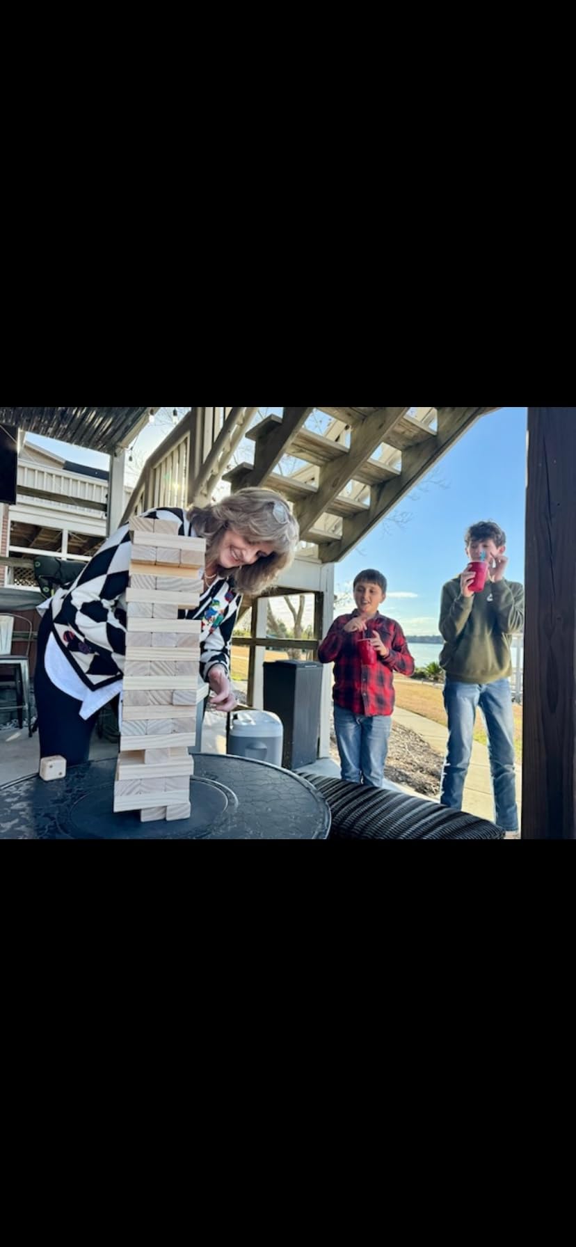 Olsa Giant Tumble Tower 57PCS Wooden Block Stack to Over 4.2 Ft for Family customer photo 1