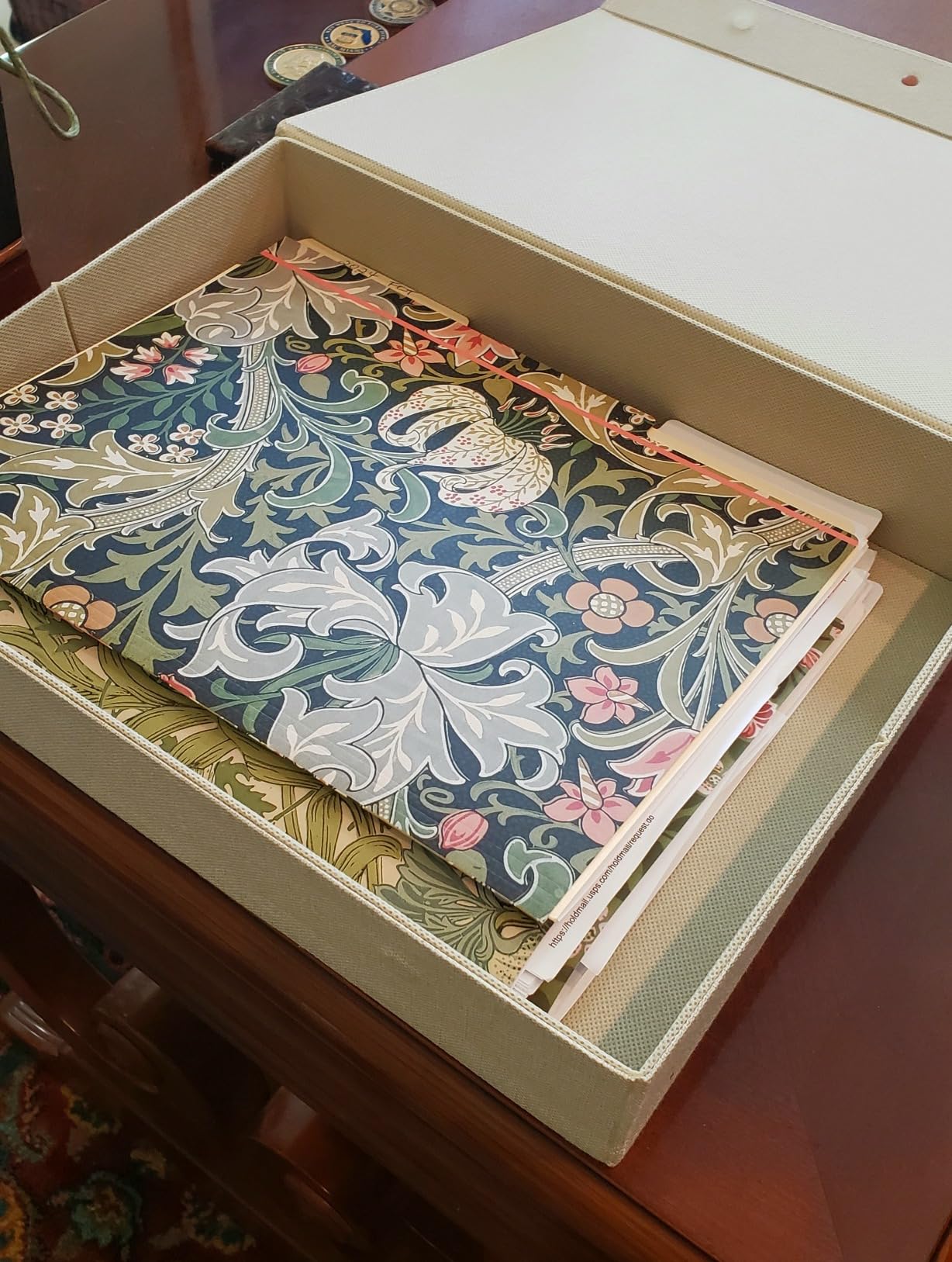 ZICOTO Decorative Photo Storage Box with Lid - Beautiful Linen Organizer | Safely Stores Your Pictures, Documents, Scrapbooking Supplies, Keepsakes and Other Memories in Style customer photo 1