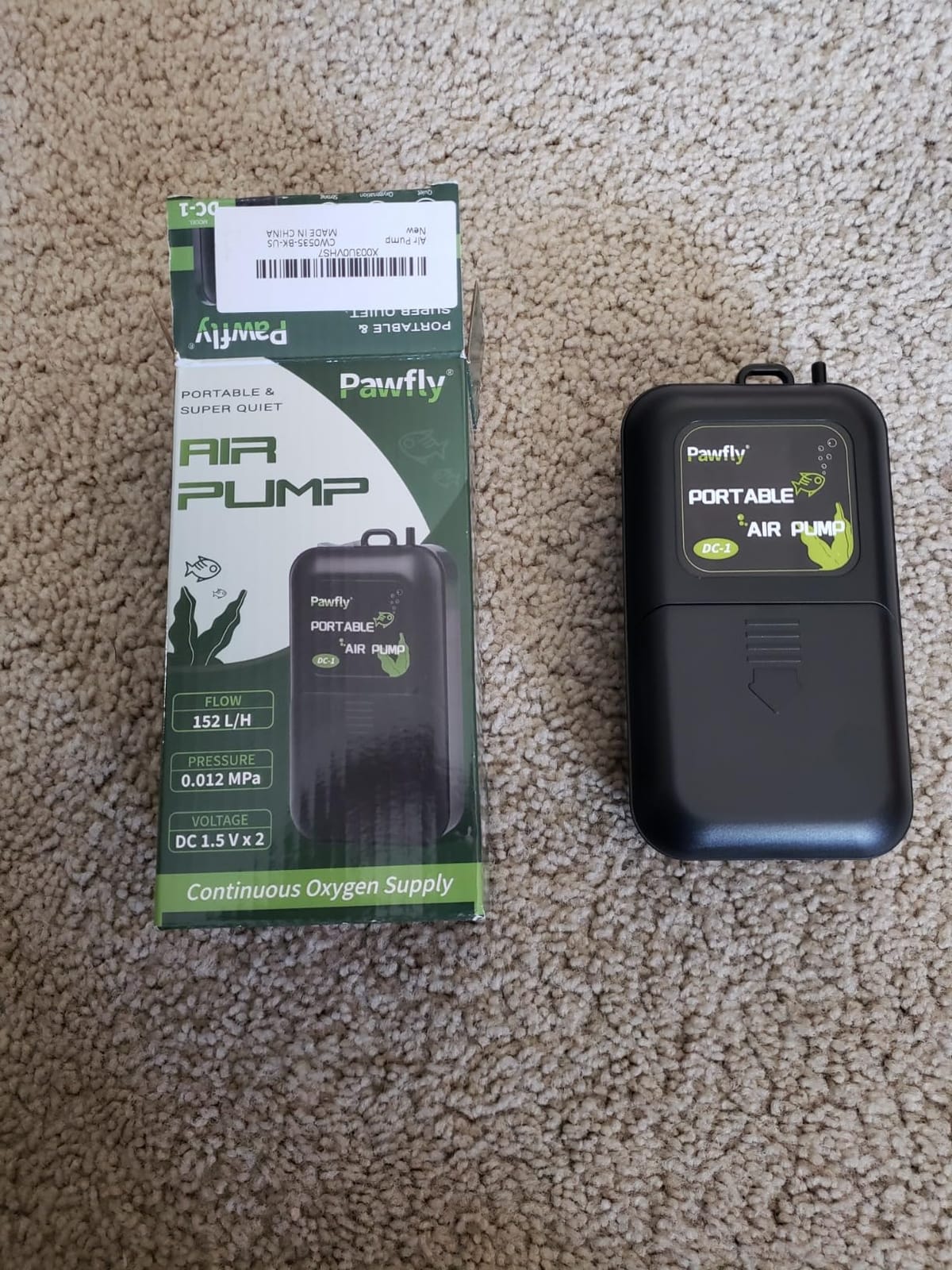 Pawfly Aquarium Air Pump, 40 GPH Portable Aerator Pump, Black & White customer photo 2