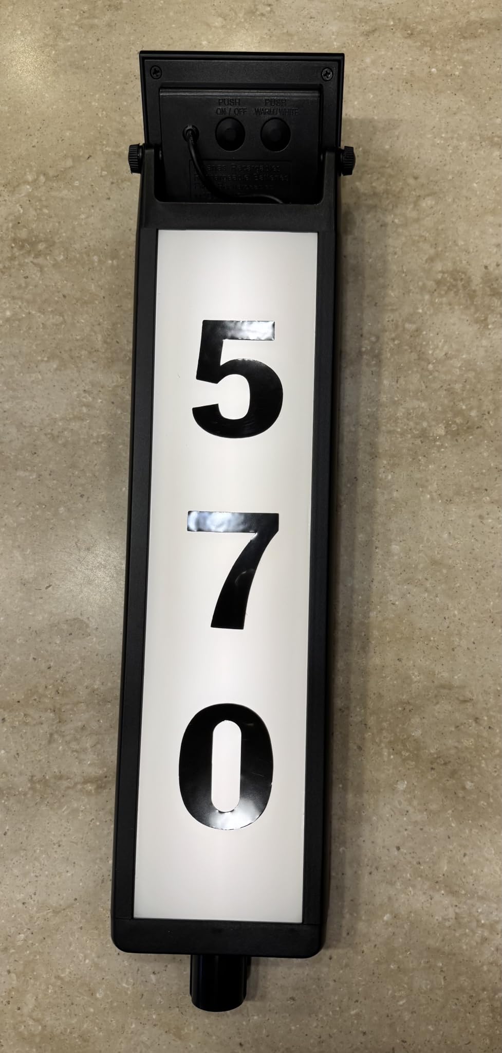 Solar Lighted Illuminated Address Sign, House Numbers for Outside Yard Home, LED Numbers Plaque Outdoor Waterproof Aluminum, Black customer photo 2