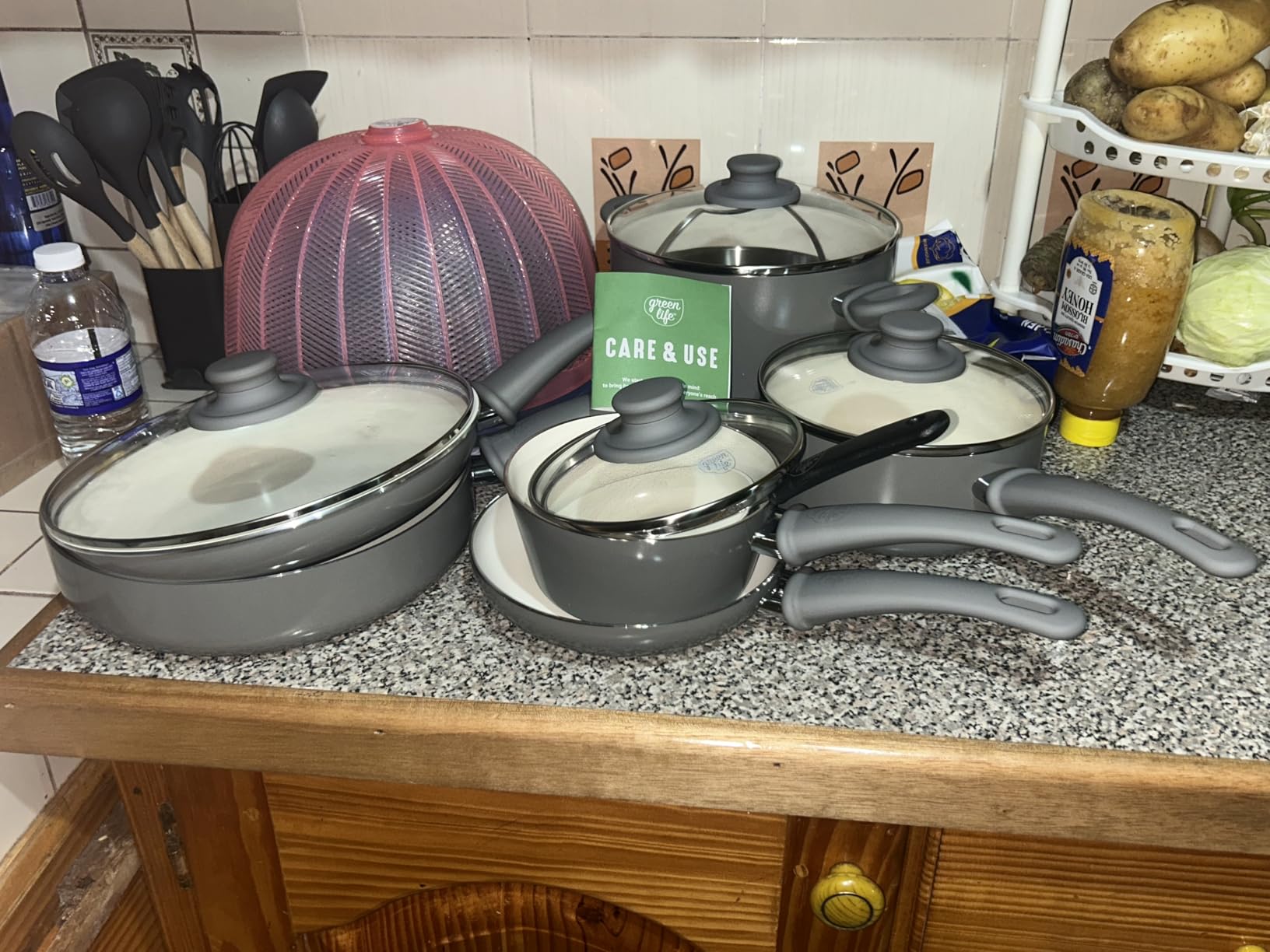 GreenLife 16 Piece Ceramic Nonstick Pots & Pans Cookware Set, Cream customer photo 2