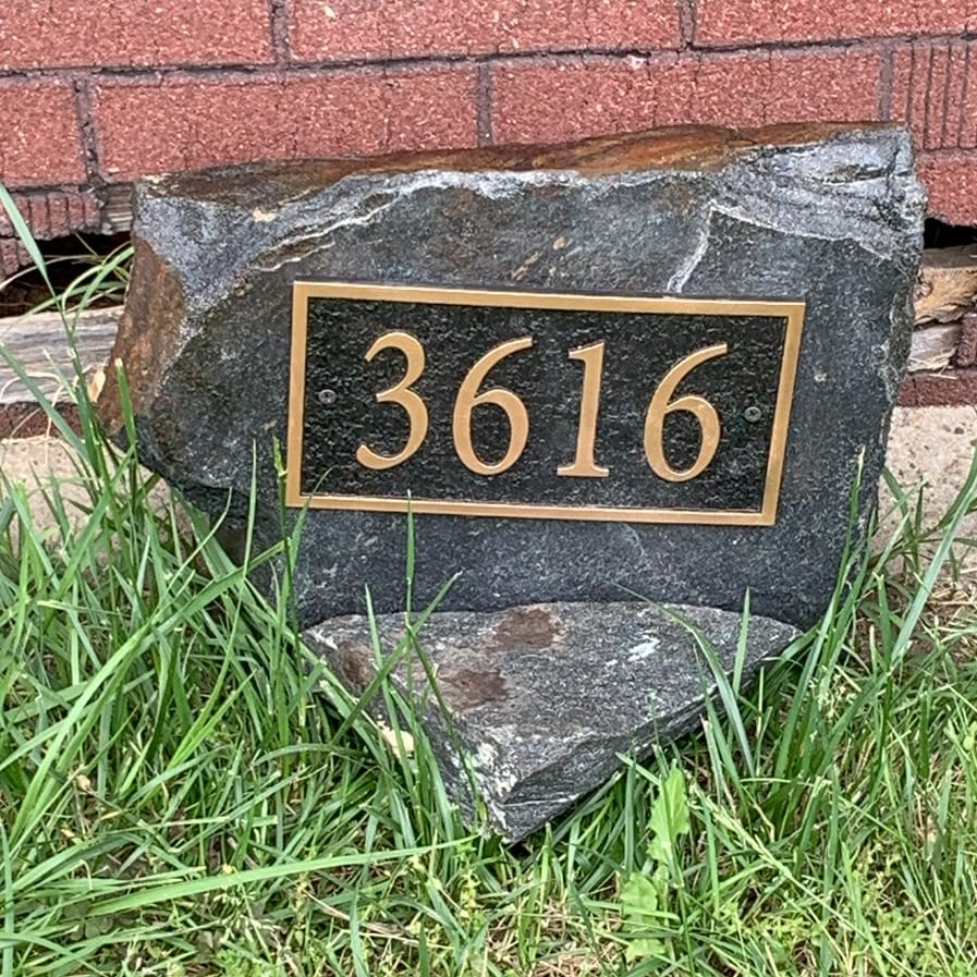 Personalized Address Plaque Sign Cast Metal - Custom House Number Plaque Sign, House Address Numbers for House Address Outside, Store, Yard, Garage, Apartment, Thick Rust-Free, Fade Resistant 911 Visibility customer photo 1