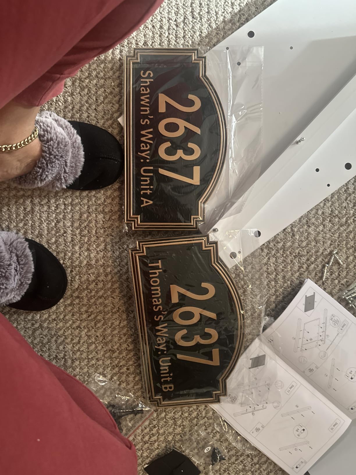 Personalized Address Plaque Sign Cast Metal - Custom House Number Plaque Sign,House Address Numbers for House Address Outside,Store,Yard,Garage,Apartment,Thick Rust-Free,Fade Resistant Reflective customer photo 2