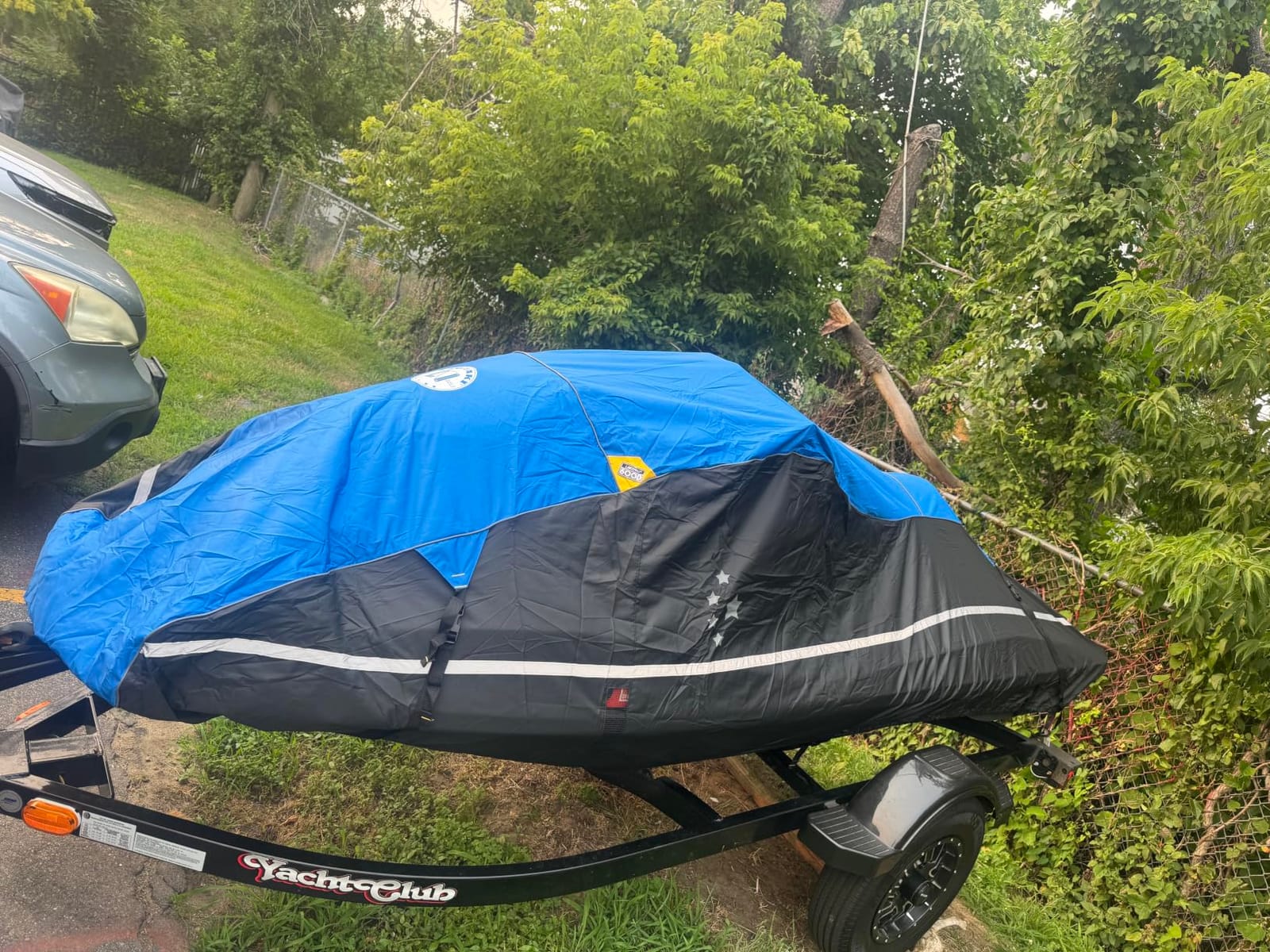 LIBZAKI Jet Ski Cover PWC Cover 2-3 Seats Heavy Duty Waterproof 600D UV Resistant Fits for Yamaha Sea-Doo Kawasaki up to 112~135