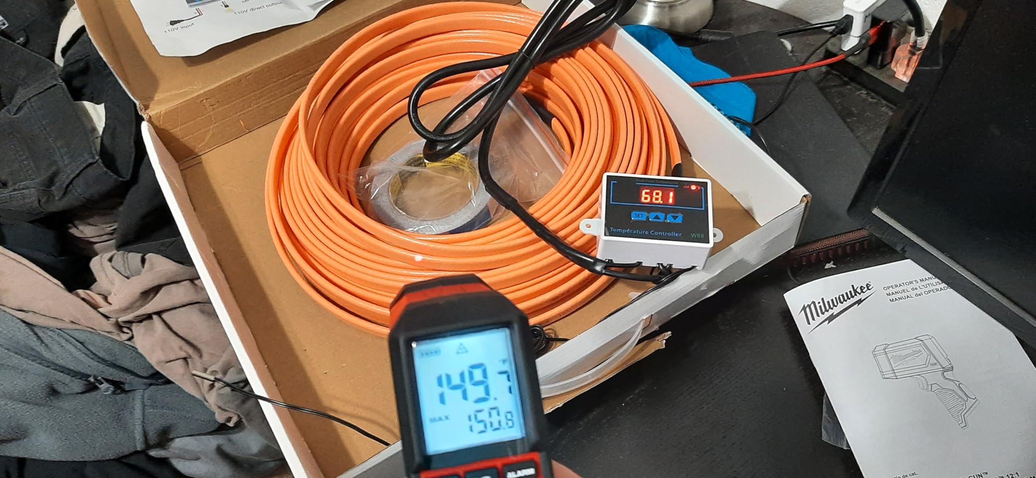 Cupohus Heat Tape for Water Pipes with Digital Display Thermostat 30FT, Freeze Protection Self-Regulating Heat Trace Cable for Metal, Plastic Home Pipes, Roof and RV, 110-120V customer photo 2
