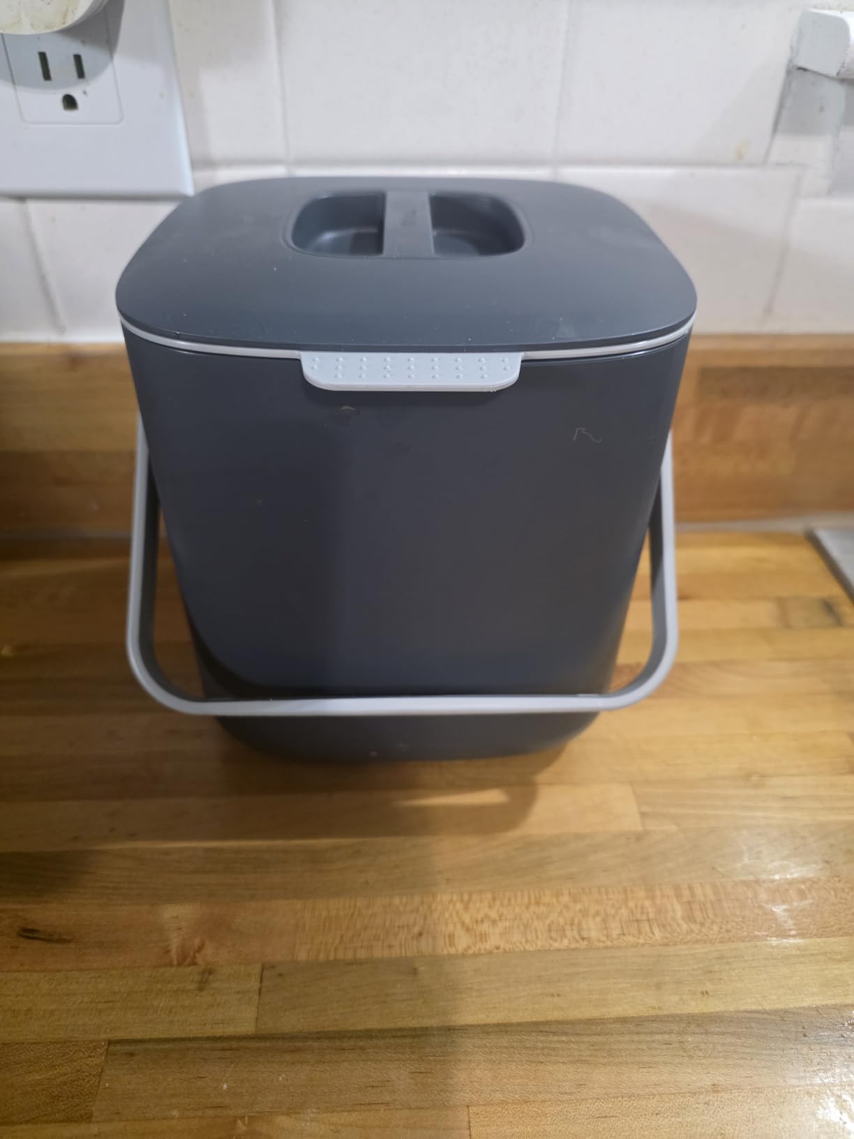 Blue Ginkgo Kitchen Compost Bin, 2.6L Countertop Compost Bin, Green | Odor-Tight. Filter-Free. Dishwasher Safe. customer photo 1