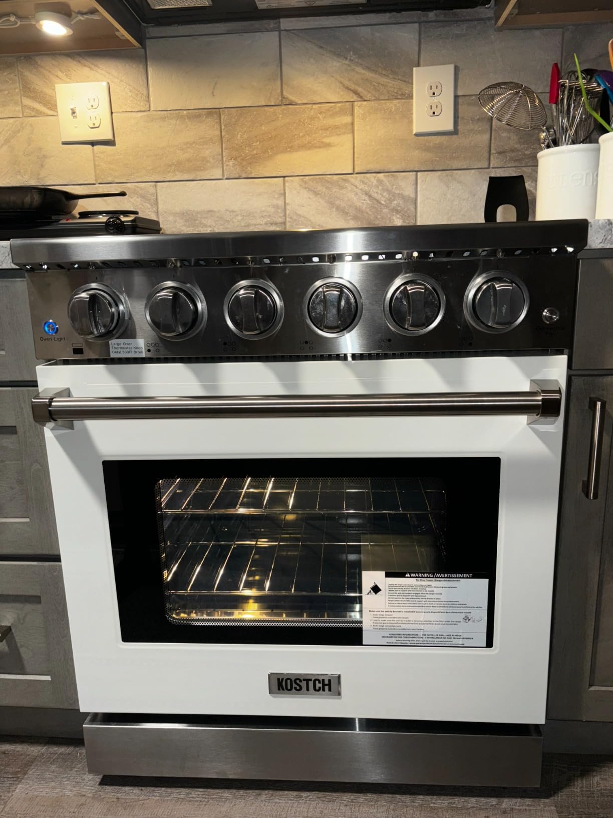 KOSTCH 30 inch Professional Electric Range with 5 Heating Elements Cooktop, 4.55 Cu. Ft. Convection Oven Capacity, Smooth Glass Top, in Stainless Steel, KOS-30RE06H (Red) customer photo 1