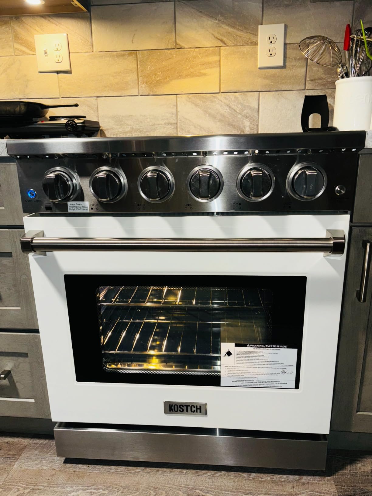 KOSTCH 30 inch Professional Electric Range with 5 Heating Elements Cooktop, 4.55 Cu. Ft. Convection Oven Capacity, Smooth Glass Top, in Stainless Steel, KOS-30RE06H (Red) customer photo 2