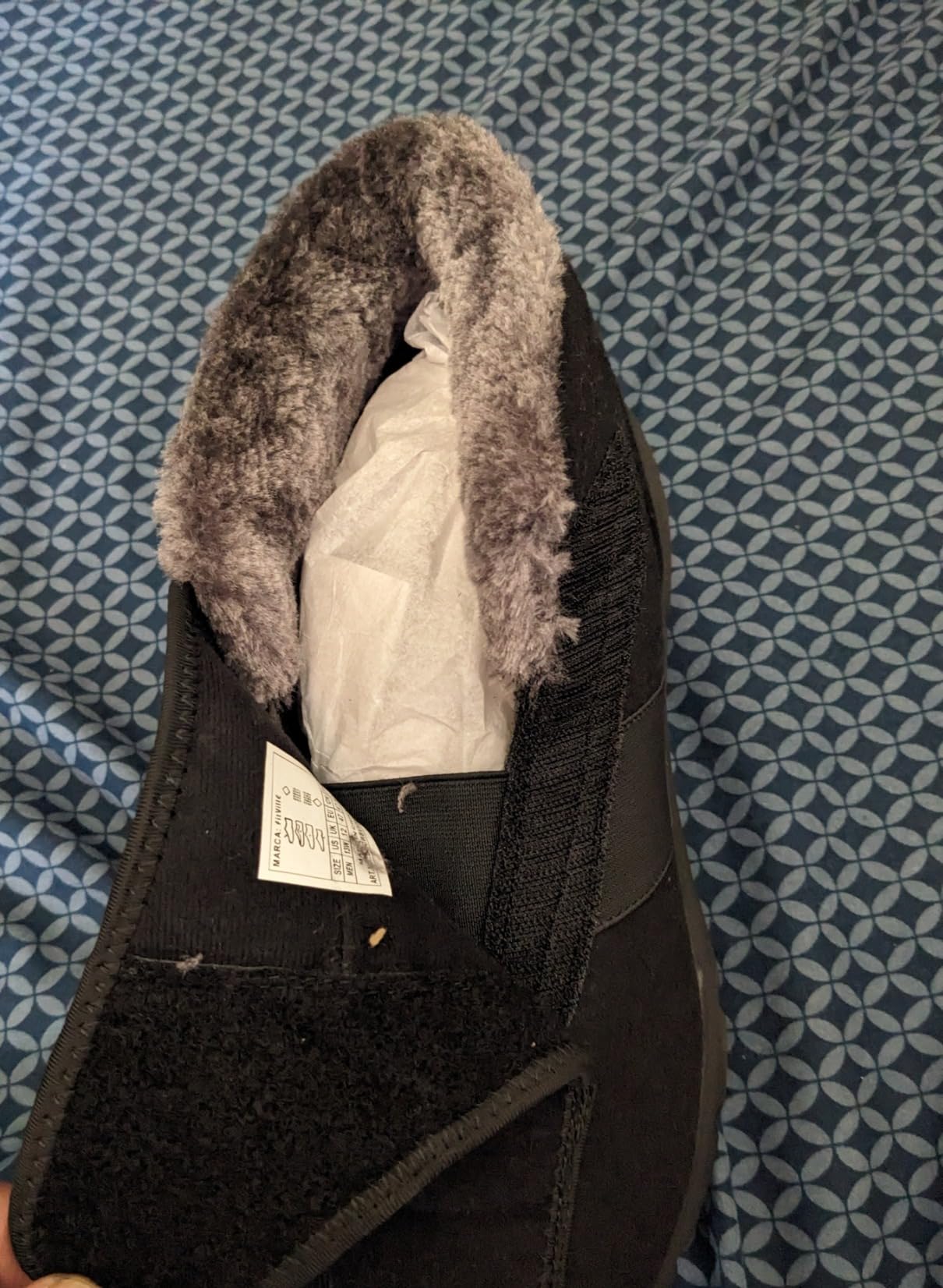FitVille Diabetic Shoes for Men Extra Wide Width, Warm Slip-on Winter Slipper Boots with Adjustable Closures, Snow Boots for Swollen Feet, Neuropathy customer photo 1