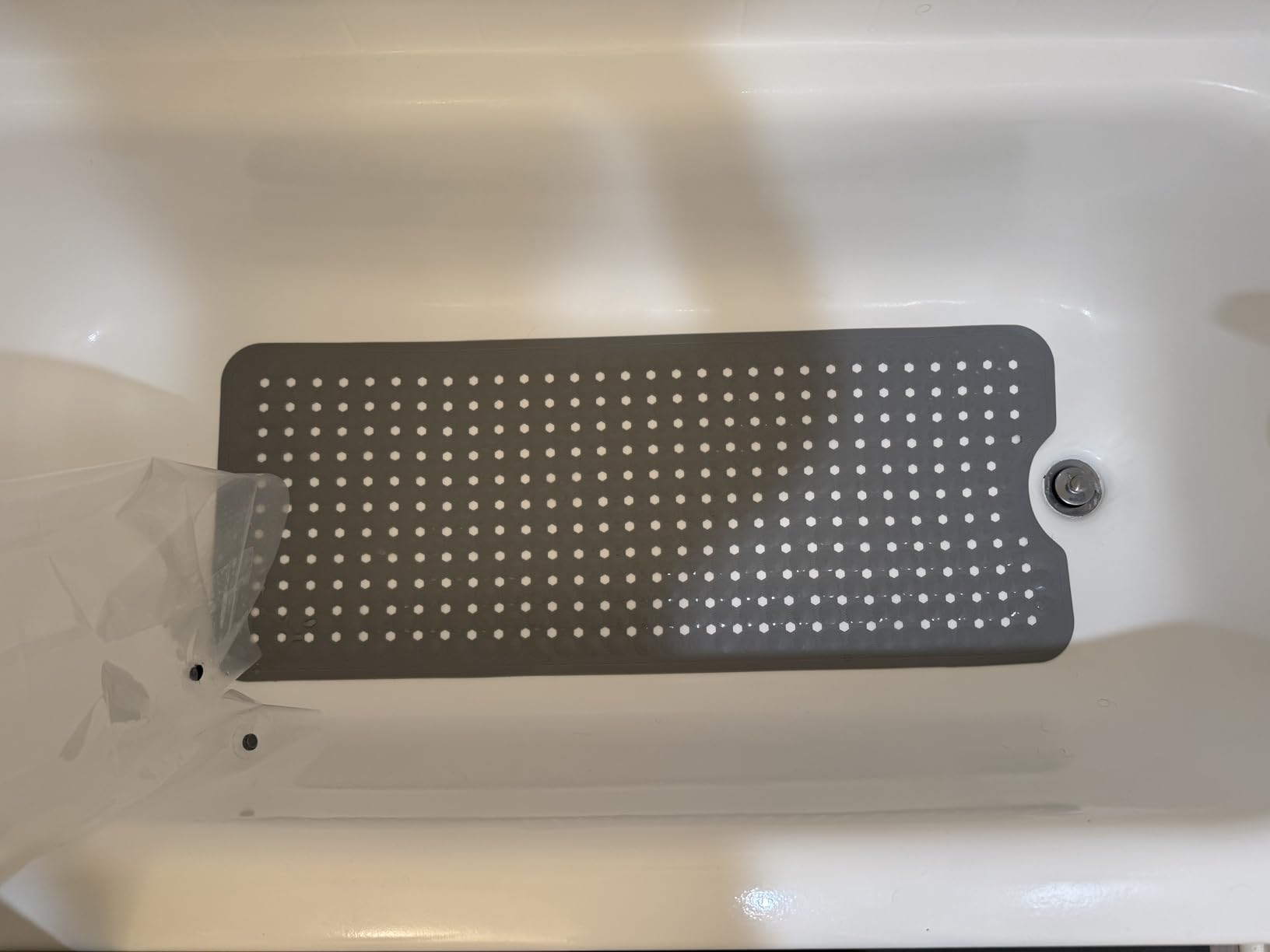 TEESHLY Bath Tub and Shower Mats, Non Slip 40 x 16 Inch Extra Large Bathtub Mat, Machine Washable Bathmat with Drain Holes, Suction Cups for Bathroom Floor, Gray customer photo 1