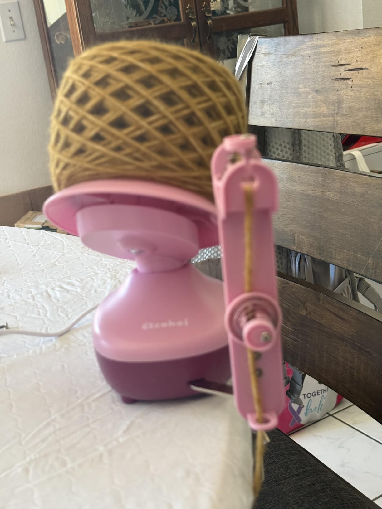 Yarn Winder Electric, Auto Compact Cake Winding for Knitting Lovers customer photo 1