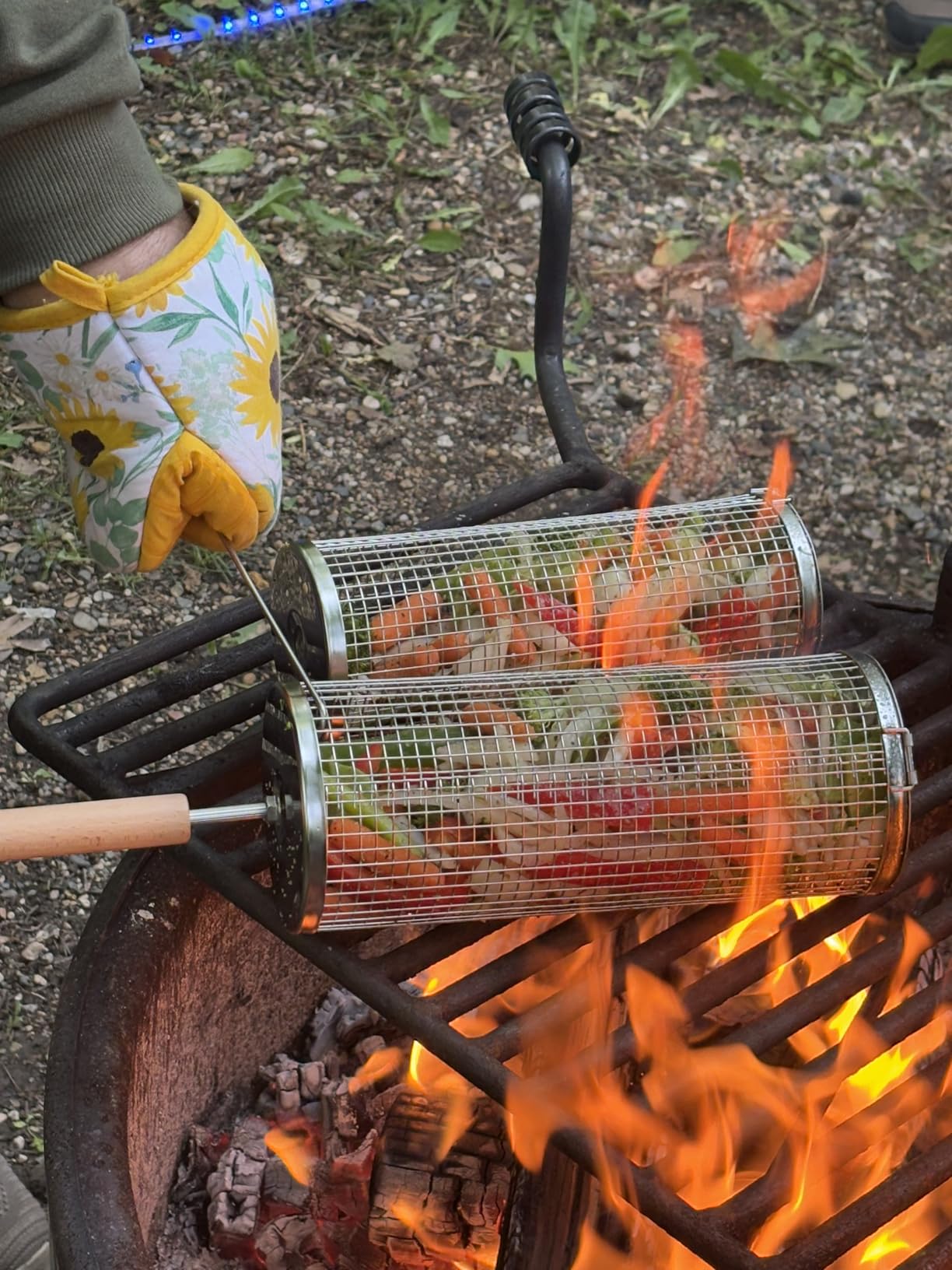 Rolling Grill Basket, Grilling Accessories, Outdoor Camping, Gifts for Men customer photo 2