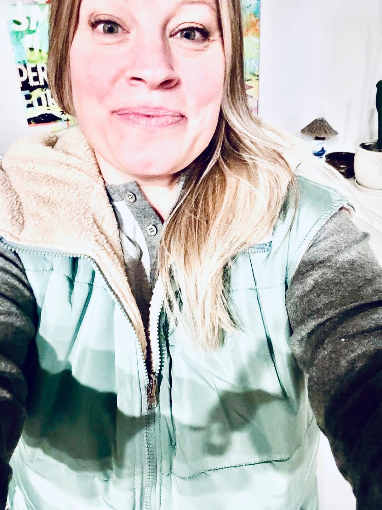 BTFBM Long Puffer Vest Women Fleece Sherpa Jacket Sleeveless Hooded Reversible Zip Up Winter Coat Fall Vests Outerwear customer photo 1