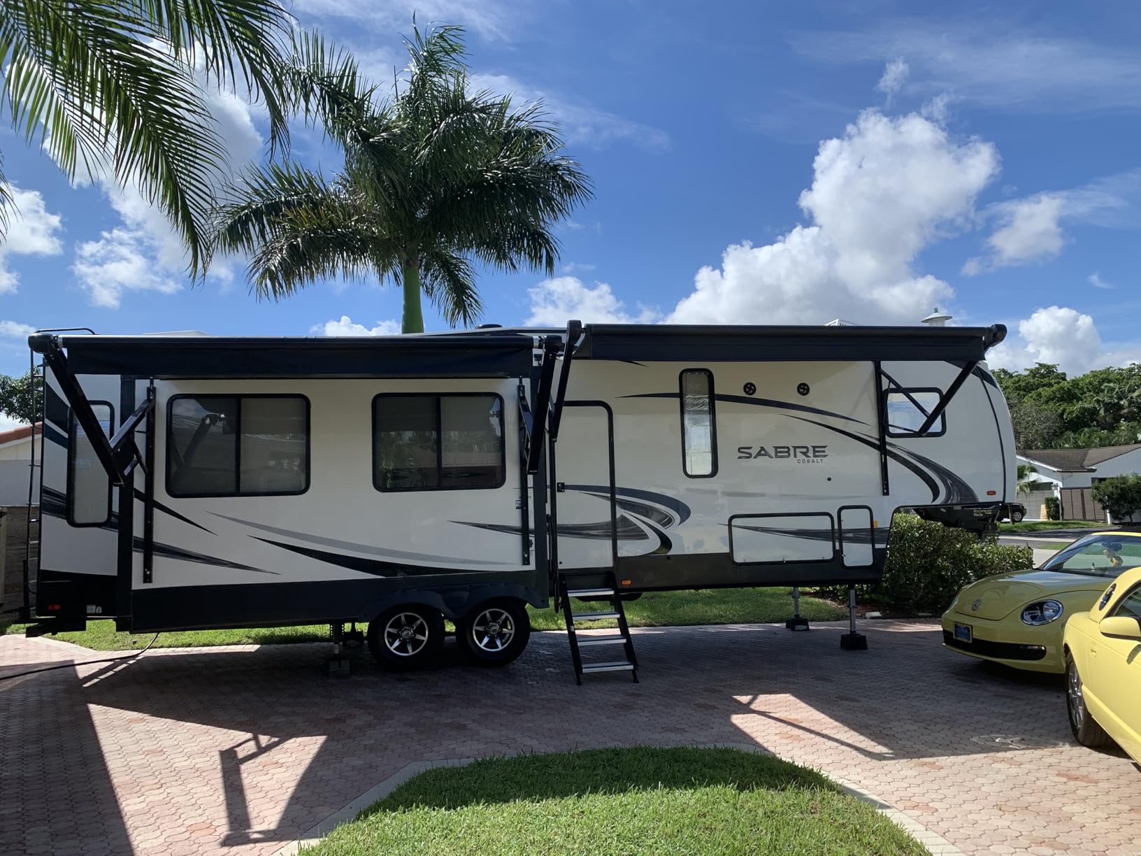 Black Electric Power RV Awning Frame and Fabric Assemblies Full Set for RV,5th Wheel,Travel Trailers,Toy Haulers,and Motorhome RV Trailer Awning for Home or Camper (21Feet, Black Solid) customer photo 2