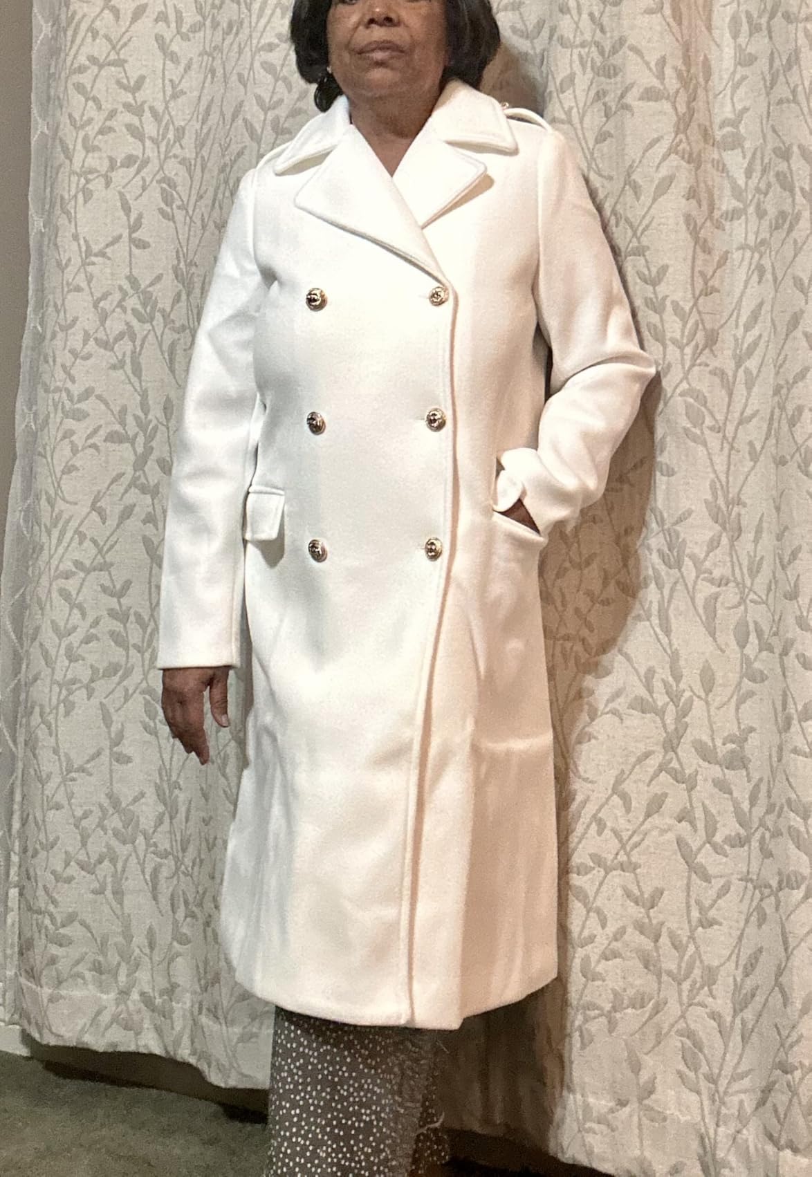 CHARTOU Women's Winter Jacket Double-Breasted Wool Blend Warm Long Trench Coat customer photo 2