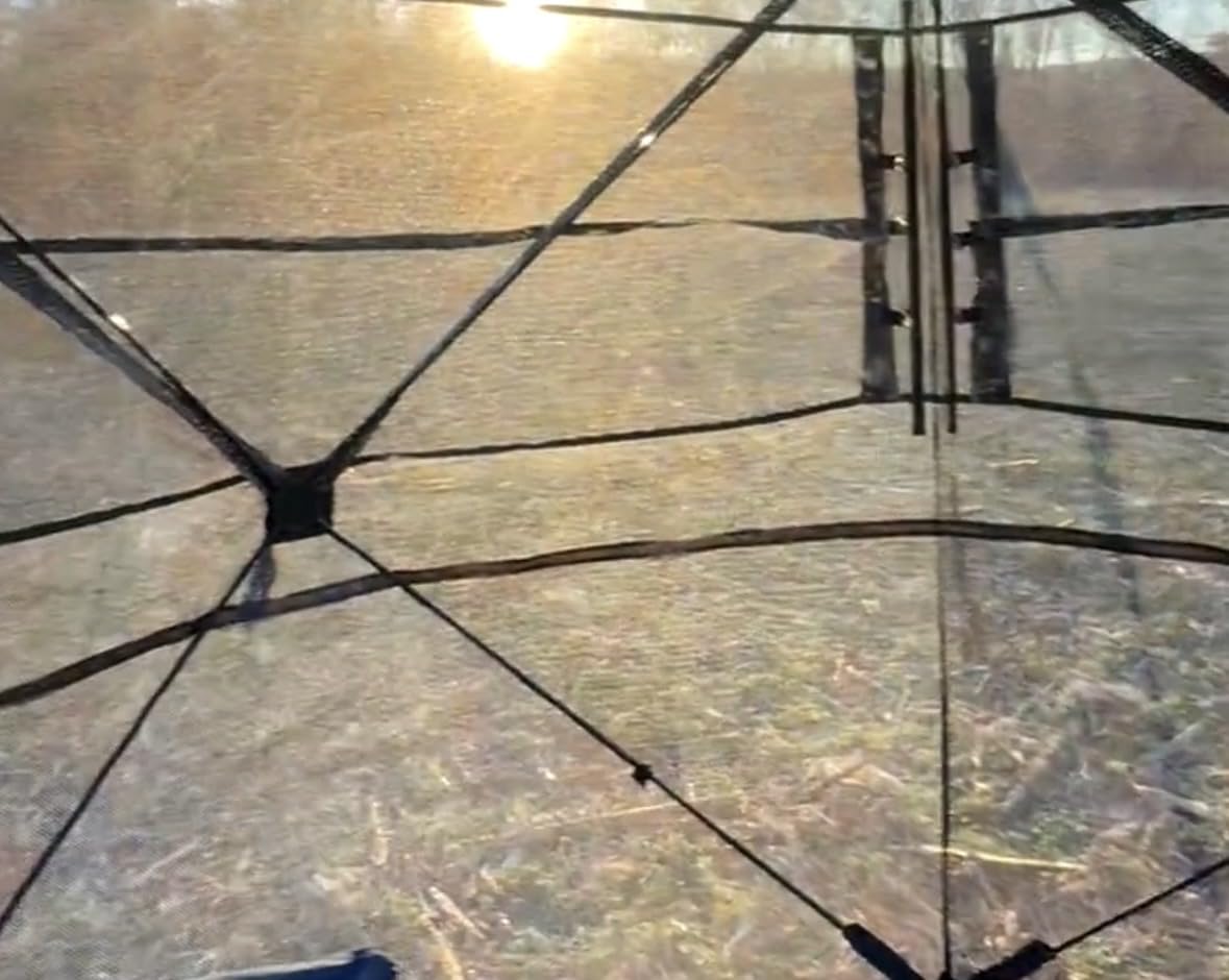 Extra Large Hunting Blind 4 Person, 288/360 Degree See Through Pop up Ground Blinds for Deer Turkey Duck Hunting, Bow Hunting Adjust Windows with Silent Zipper customer photo 2