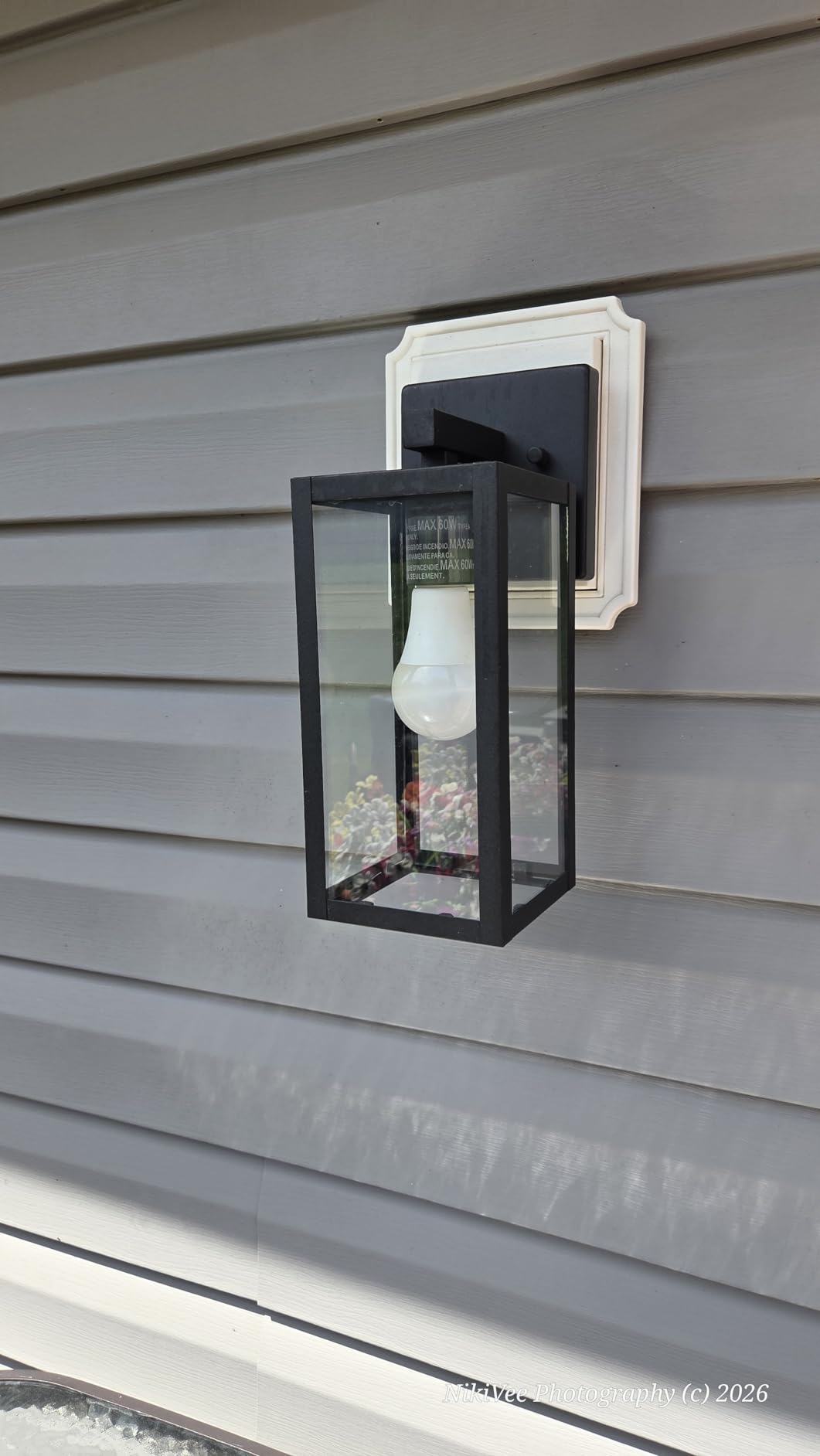 Kalium Porch Lights Outdoor Wall Light Fixture, Matte Black Wall Sconce | Toughened Frame, Clear Glass Shade, Waterproof Lanterns, for Patio, Exterior, Front, Door, Entryway customer photo 1