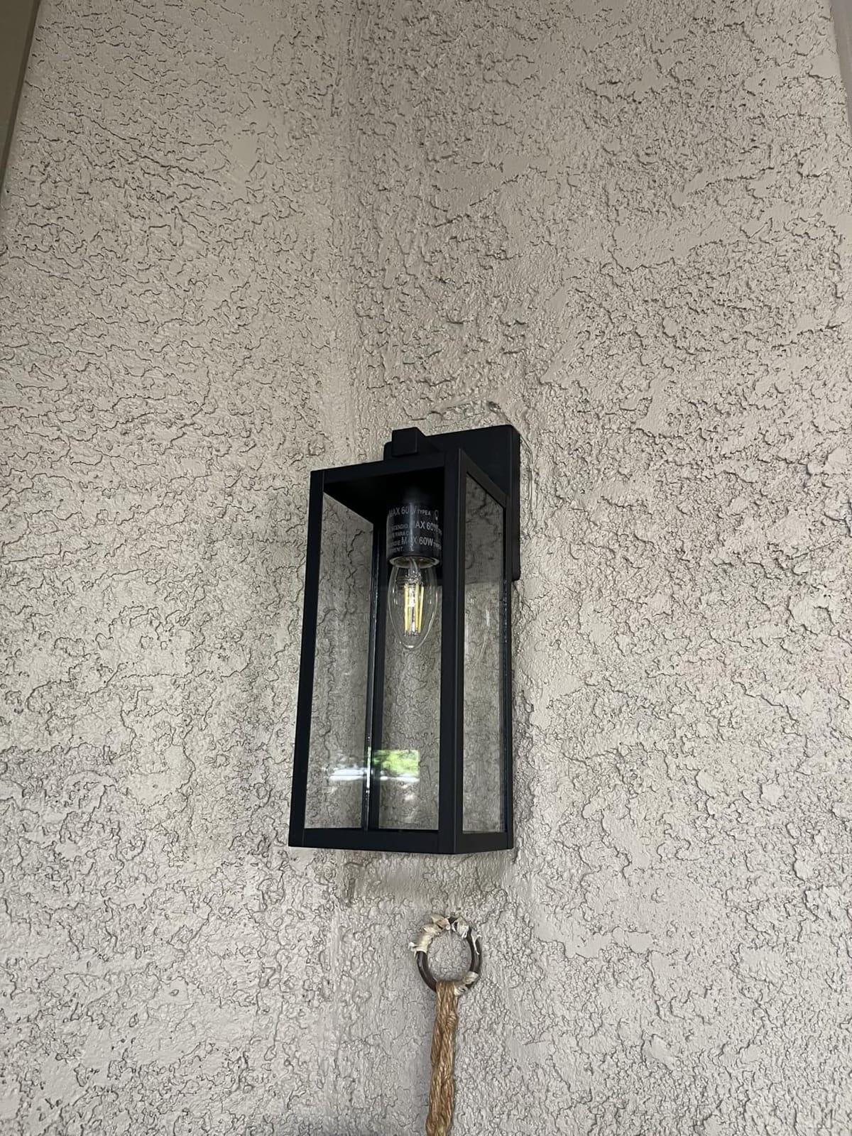 Kalium Porch Lights Outdoor Wall Light Fixture, Matte Black Wall Sconce | Toughened Frame, Clear Glass Shade, Waterproof Lanterns, for Patio, Exterior, Front, Door, Entryway customer photo 2