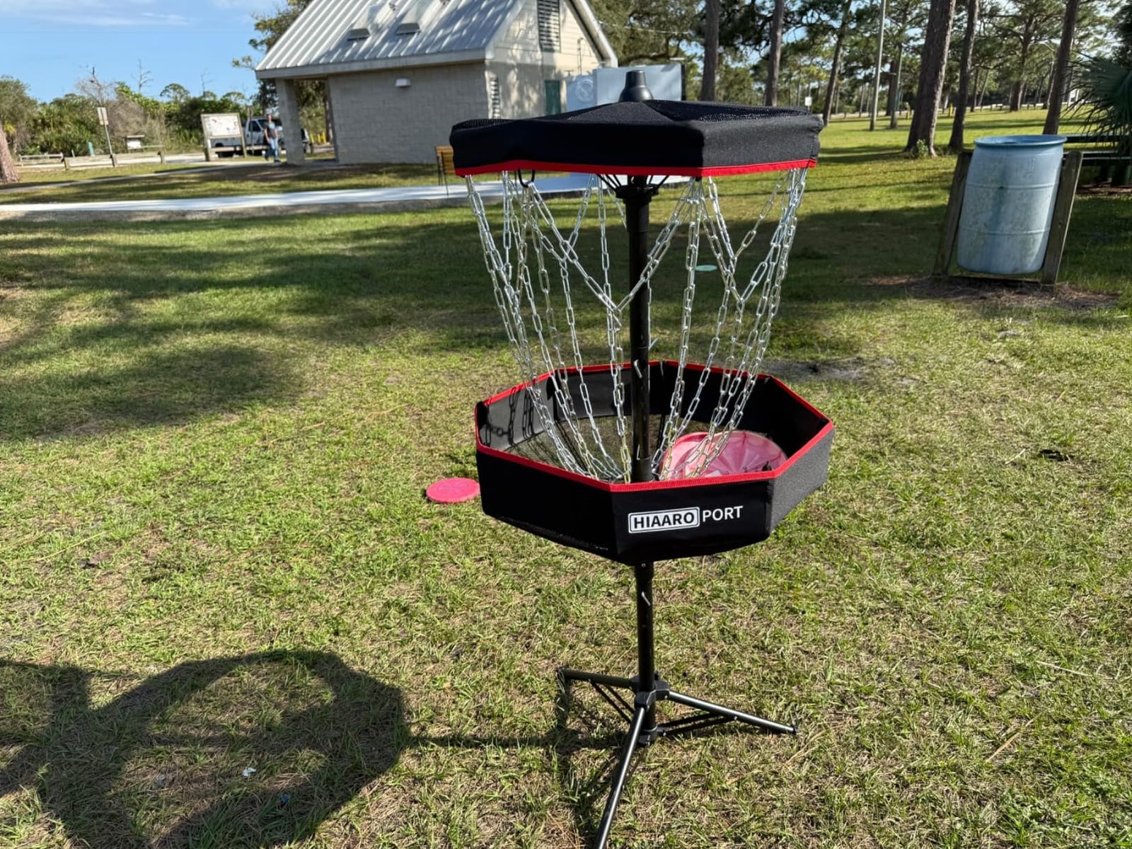PDGA Approved - HIAARO Portable Disc Golf Basket with 16 Heavy Duty Chains, Foldable Disc Golf Target with Carry Bag for Practice customer photo 2
