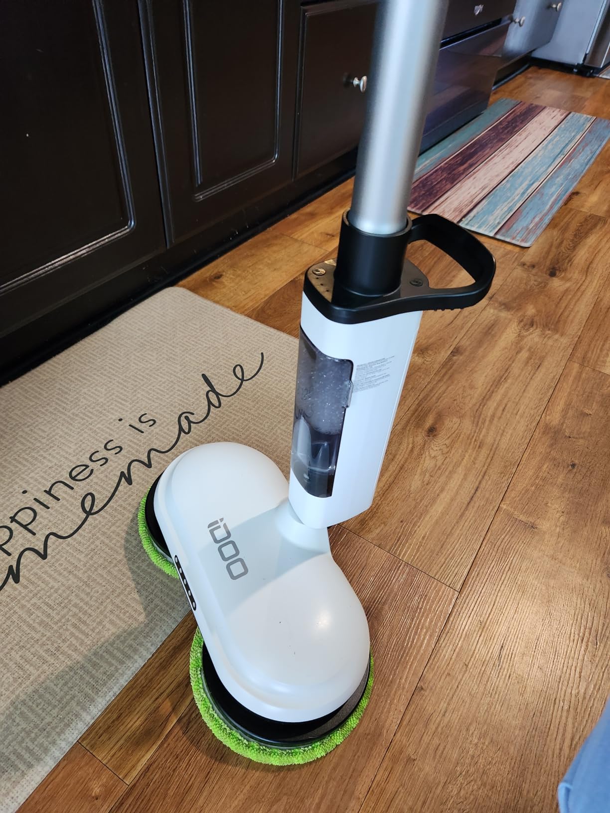 iDOO Cordless Electric Mop, Rechargeable Spin Mop with Water Spray & LED Headlight, Quiet Self Propelled Floor Cleaner, Lightweight Floor Scrubber for All Floors customer photo 1