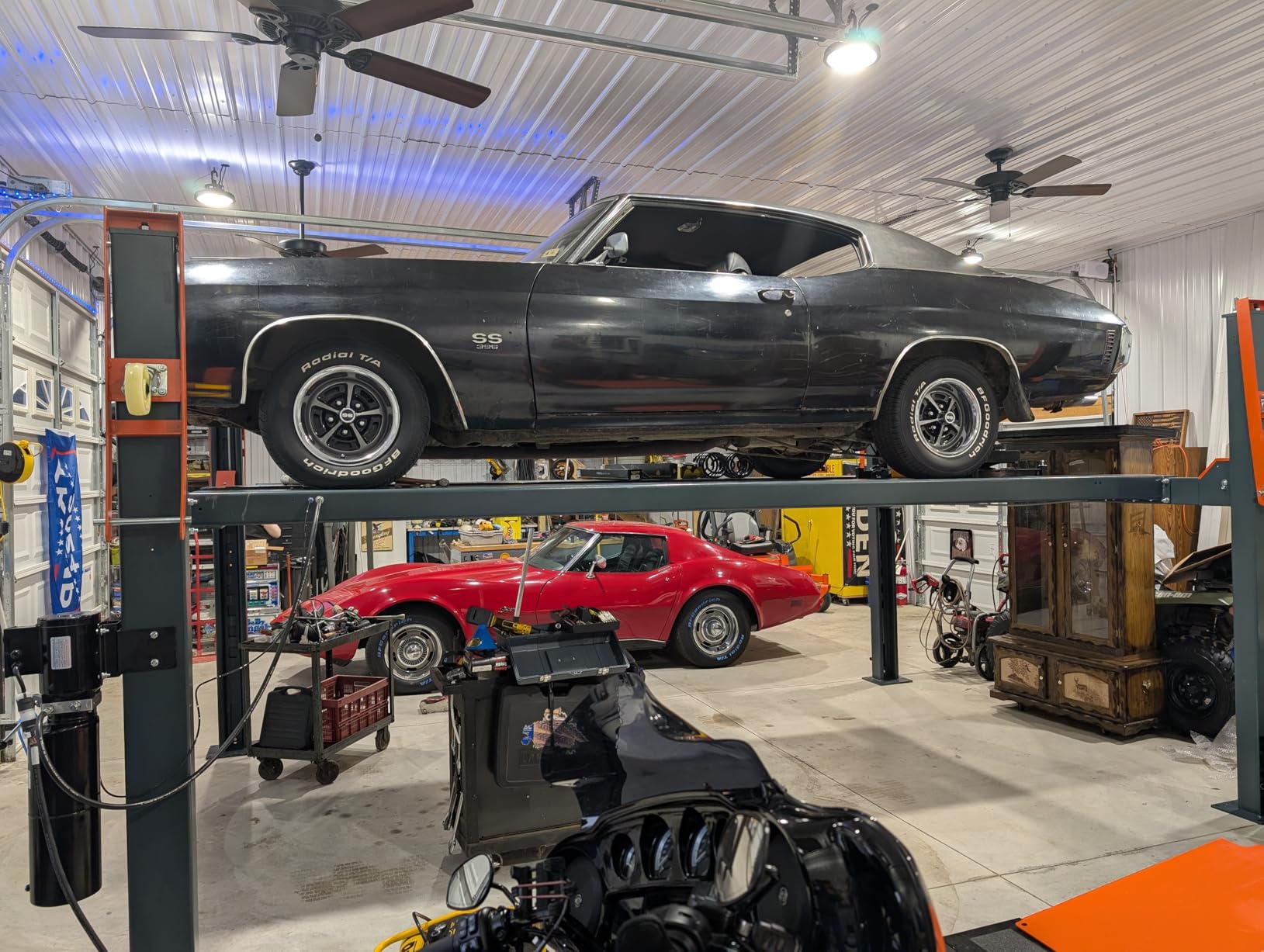 KATOOL 3.0HP 11000Lbs 4 Post Lift 4 Post Parking Service Storage Lift Lifting Height 84 Inch Extra Tall Extra Long Extra Wide 110v Four Post Parking Lift 4-Post Auto Lift Garage Lift Storage customer photo 2