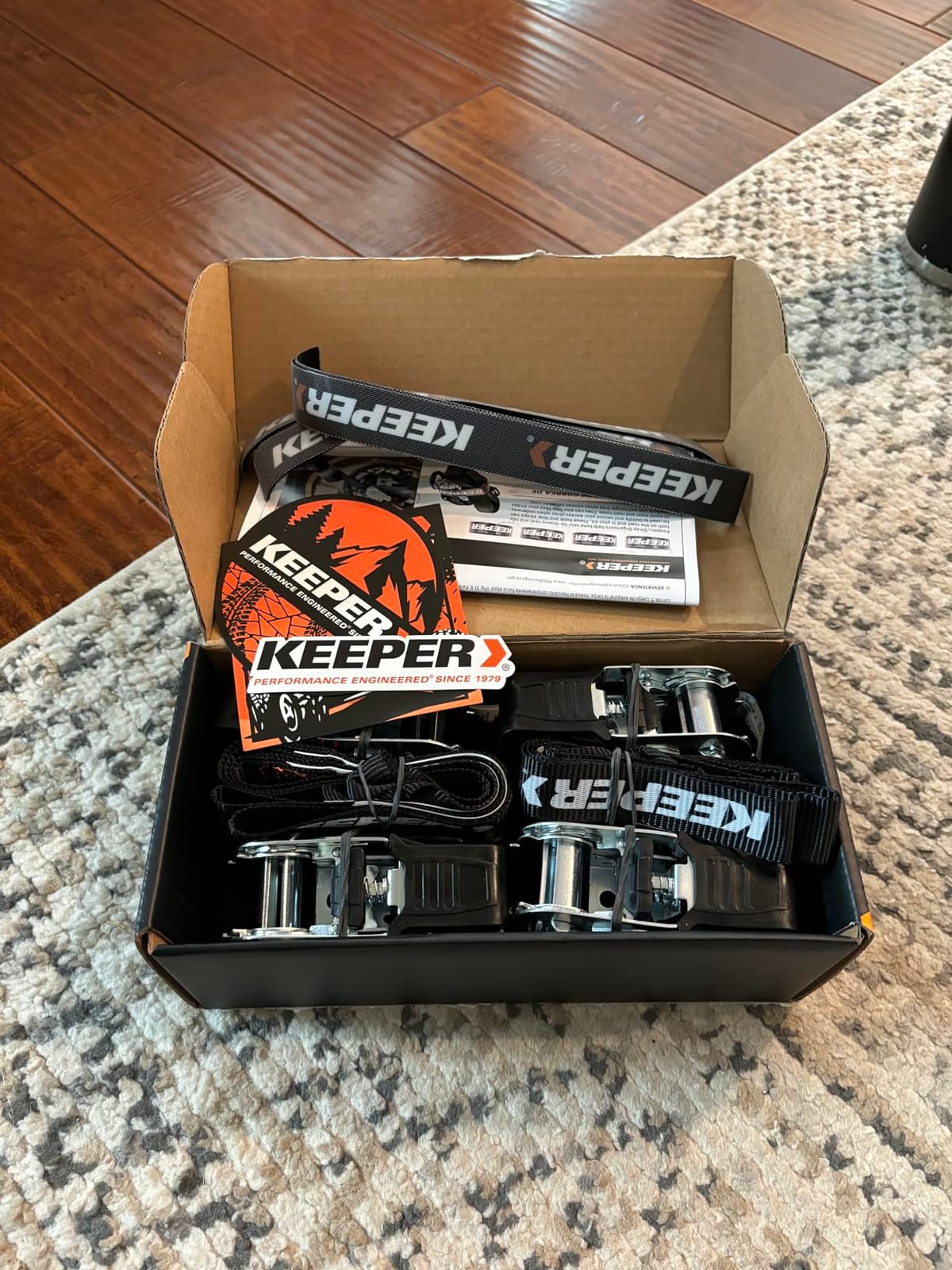Keeper Ratchet Tie Down Straps Kit, 4 Pack - 1in. x 15ft. Heavy Duty Cargo Straps for Motorcycle, ATV, UTV & Moving - 1800 lb Break Strength - Includes 4 Soft Loops, 4 Hook & Loop Straps & Storage Bag customer photo 1