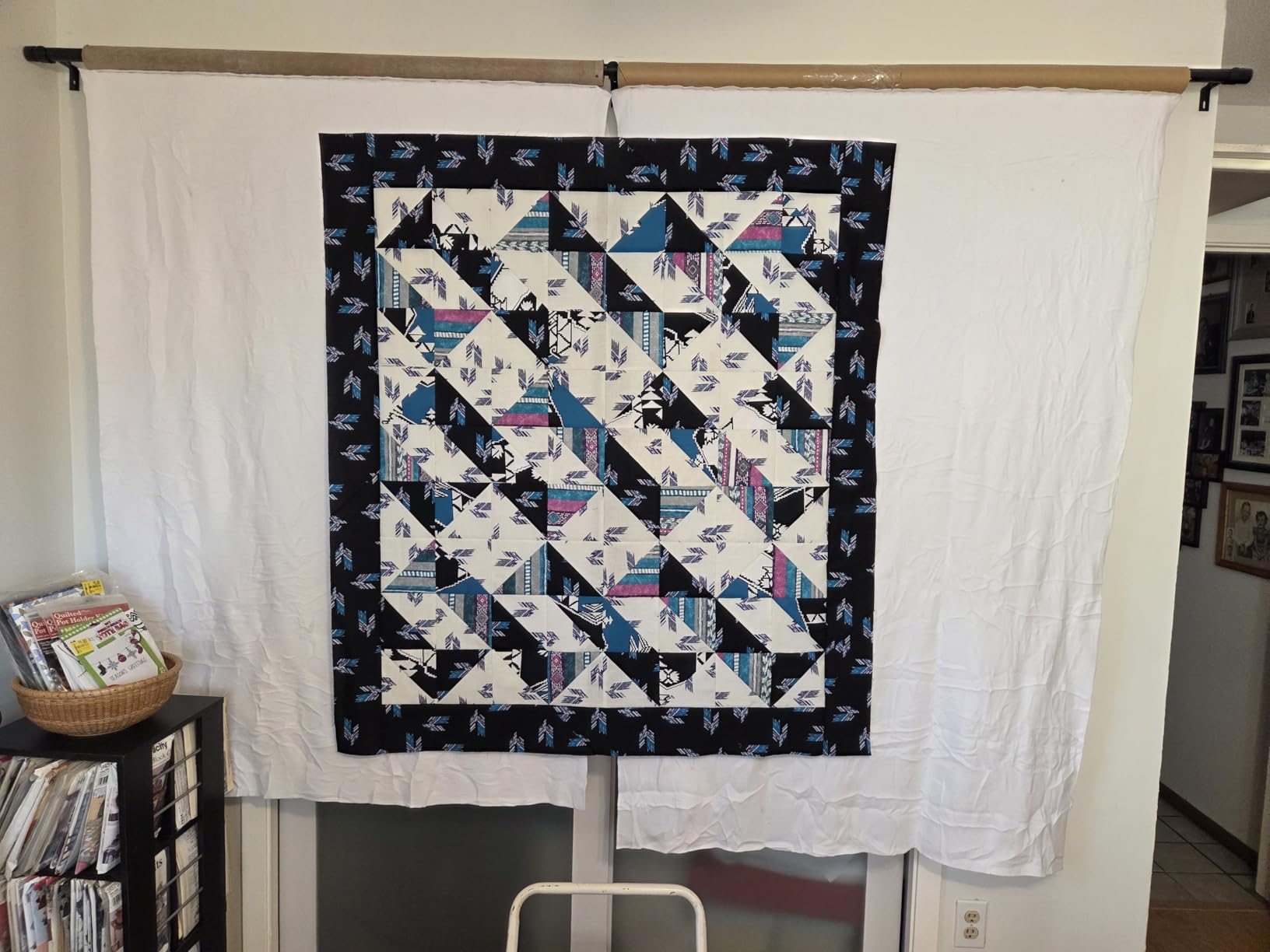 Buryeah 1 Pcs Quilt Design Wall 72 x 60 Inches, No Grid, White | Flannel for Quilting Layout, Double Sided Fleece Boards, No-pin Design Surface, Lightweight Blocks Arrangement, Reusable customer photo 2