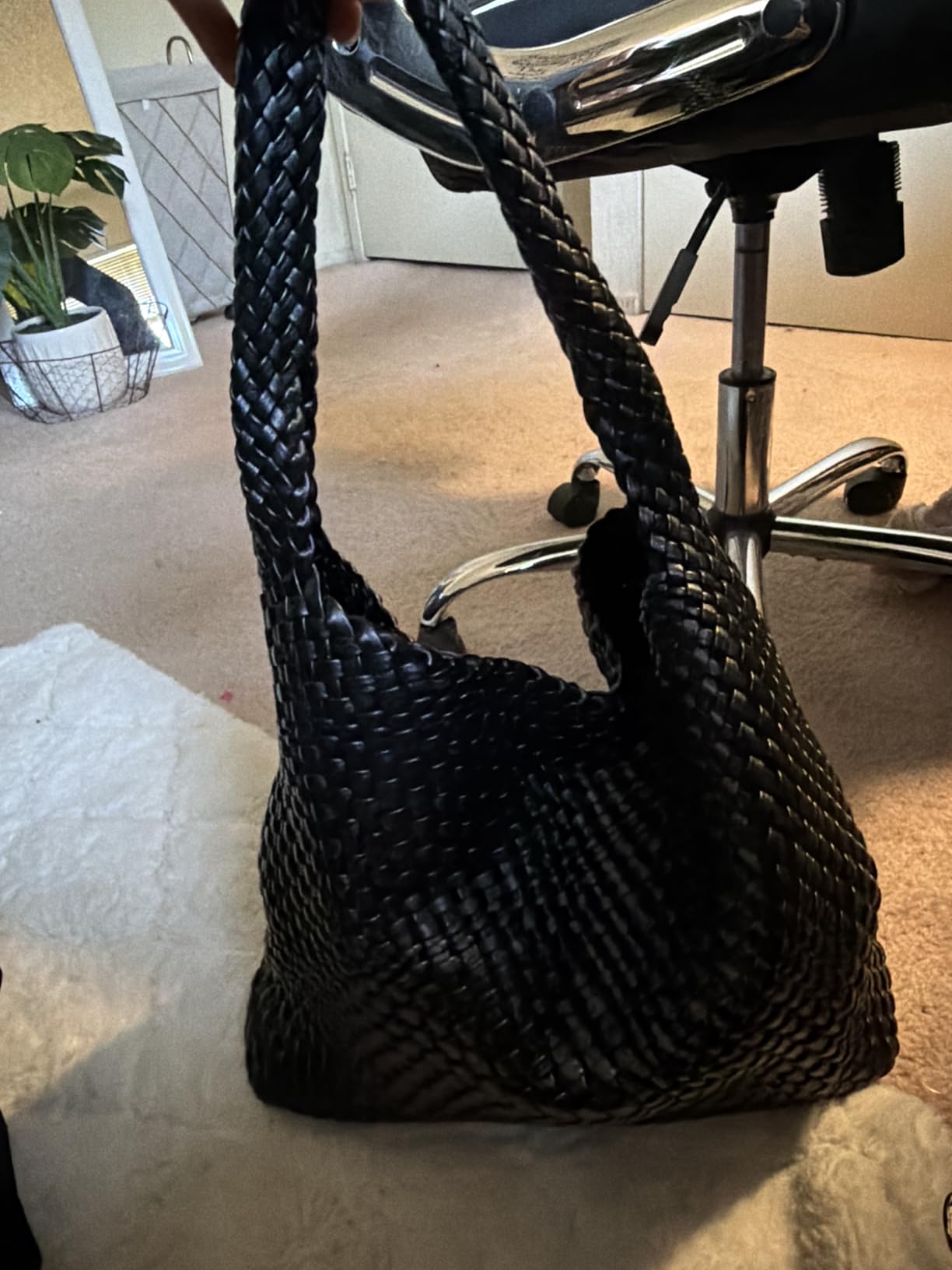 MELOLILA Large Woven Tote Bag for Women Weave Purse Woven Leather Handbag customer photo 2