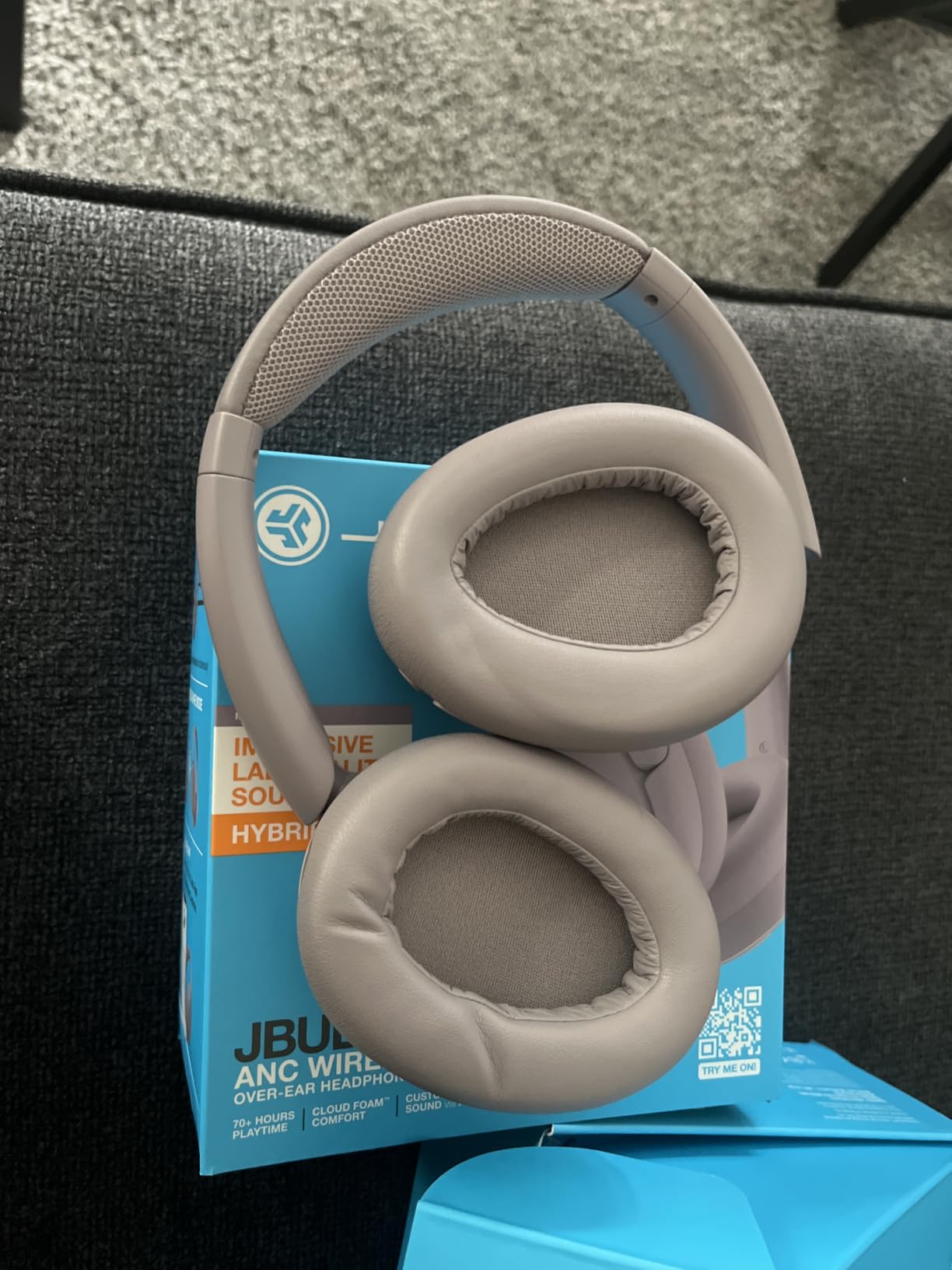 JLab JBuds Lux ANC Wireless Over-Ear Headphones, Graphite customer photo 2