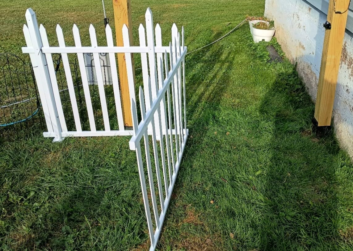 SunnyRoyal 1 Set Picket Fence Panels Vinyl 84