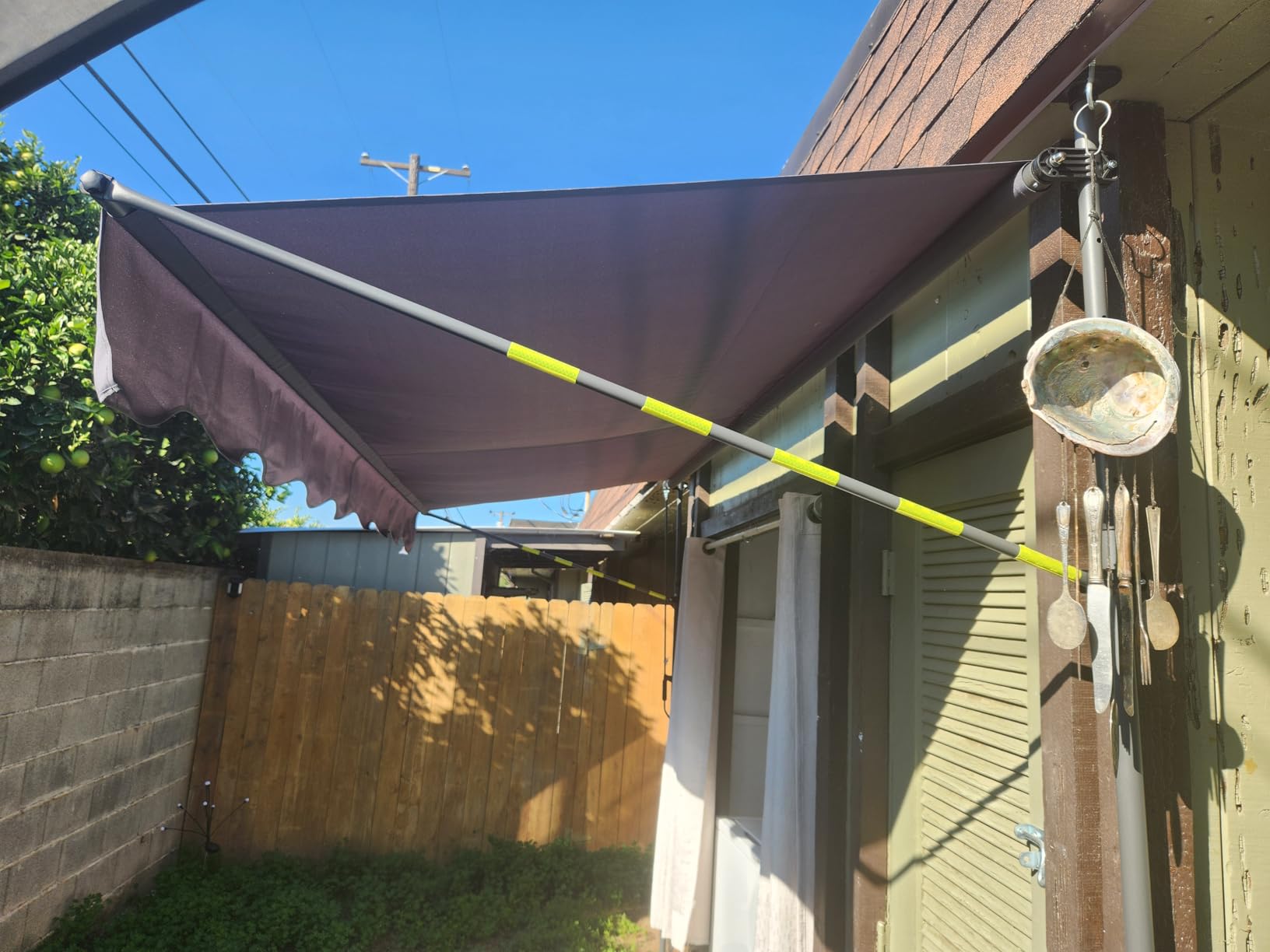 KELIXU Manual Retractable Awning, 118-Inch Adjustable Retractable Awnings for Patio Door Exterior Sunshade Shelter, Window Awning Canopy with UV Protection for Backyard, Garden, Balcony - Gray customer photo 2