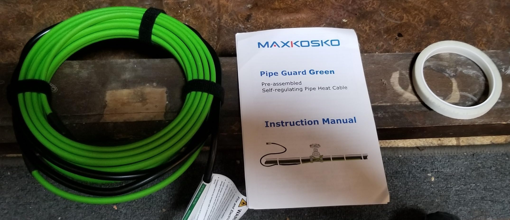 MAXKOSKO 40ft Heat Tape for Water Pipes Self Regulating Heating Cable 120V - Heat Trace for Pipes Freeze Protection, Keeps Water Flowing at -40°F, 5W/ft customer photo 1
