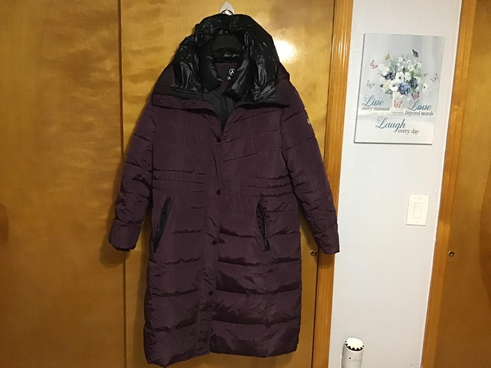 IKAZZ Women's Winter Coats, Thickened Warm Insulated Vegan Down Long Parka Jacket with Hood customer photo 2